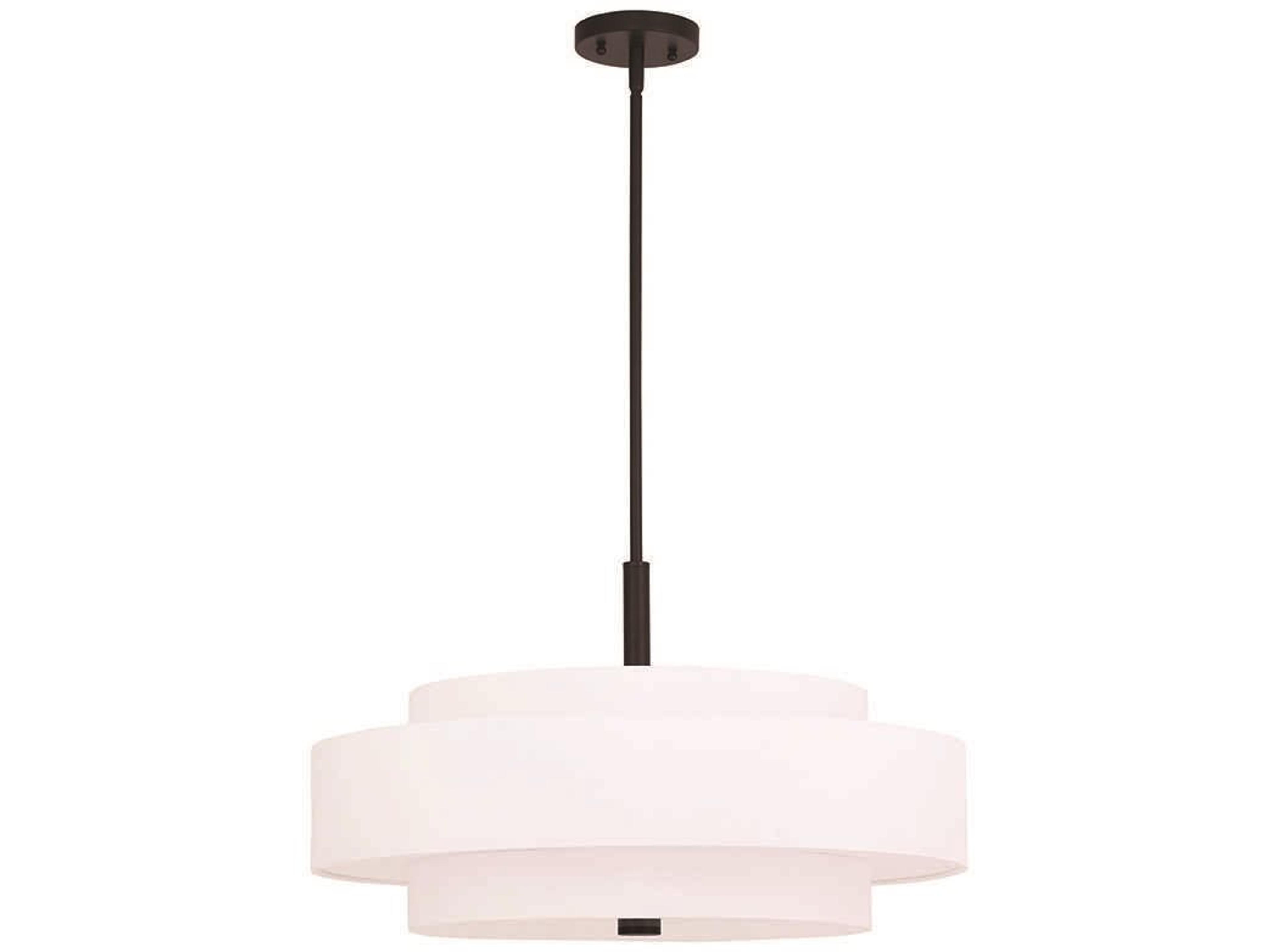 Meridian 5-Light Bronze Cylinder Drum Pendant