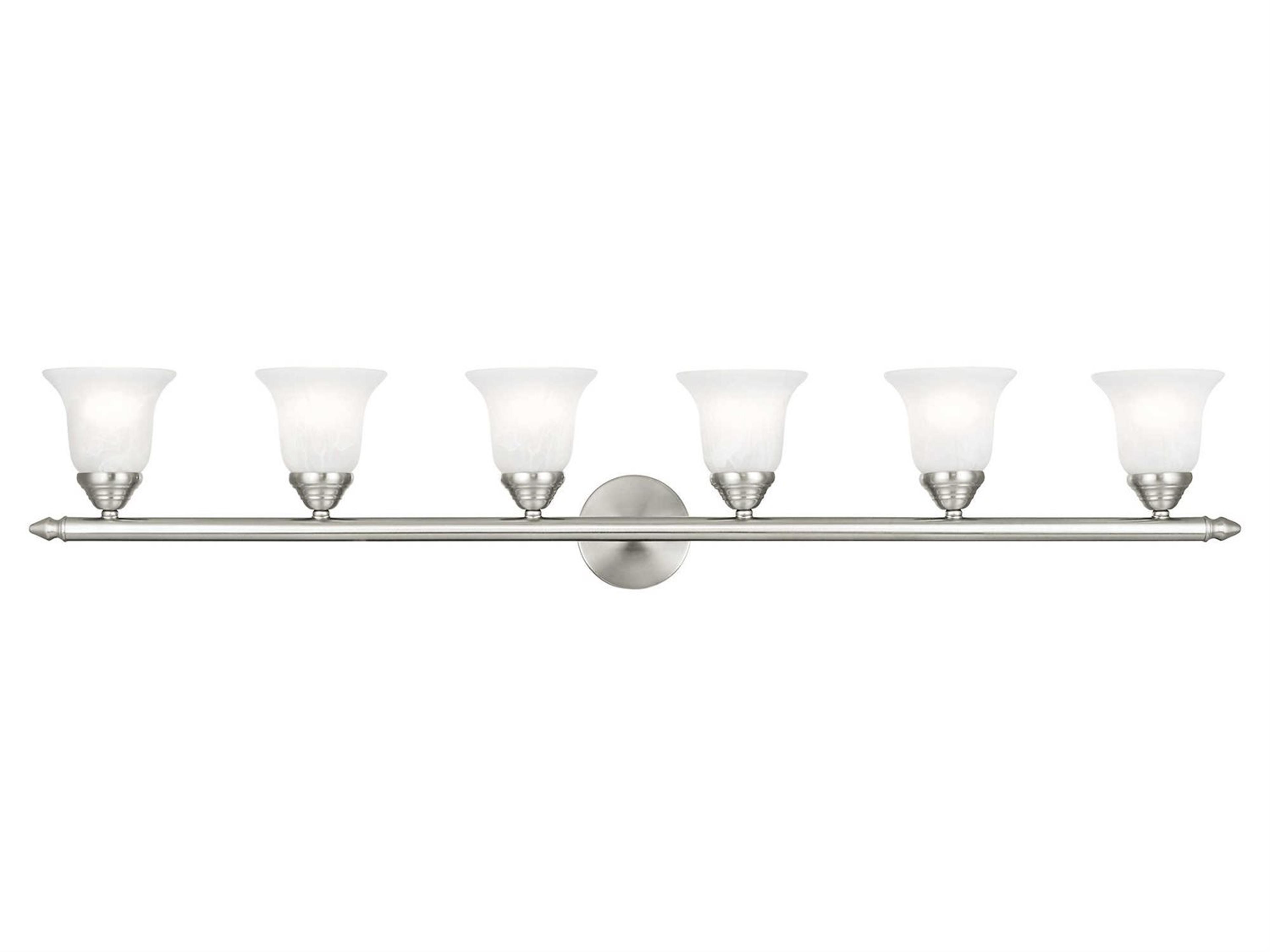 Neptune 6-Light Brushed Nickel Glass Vanity Light