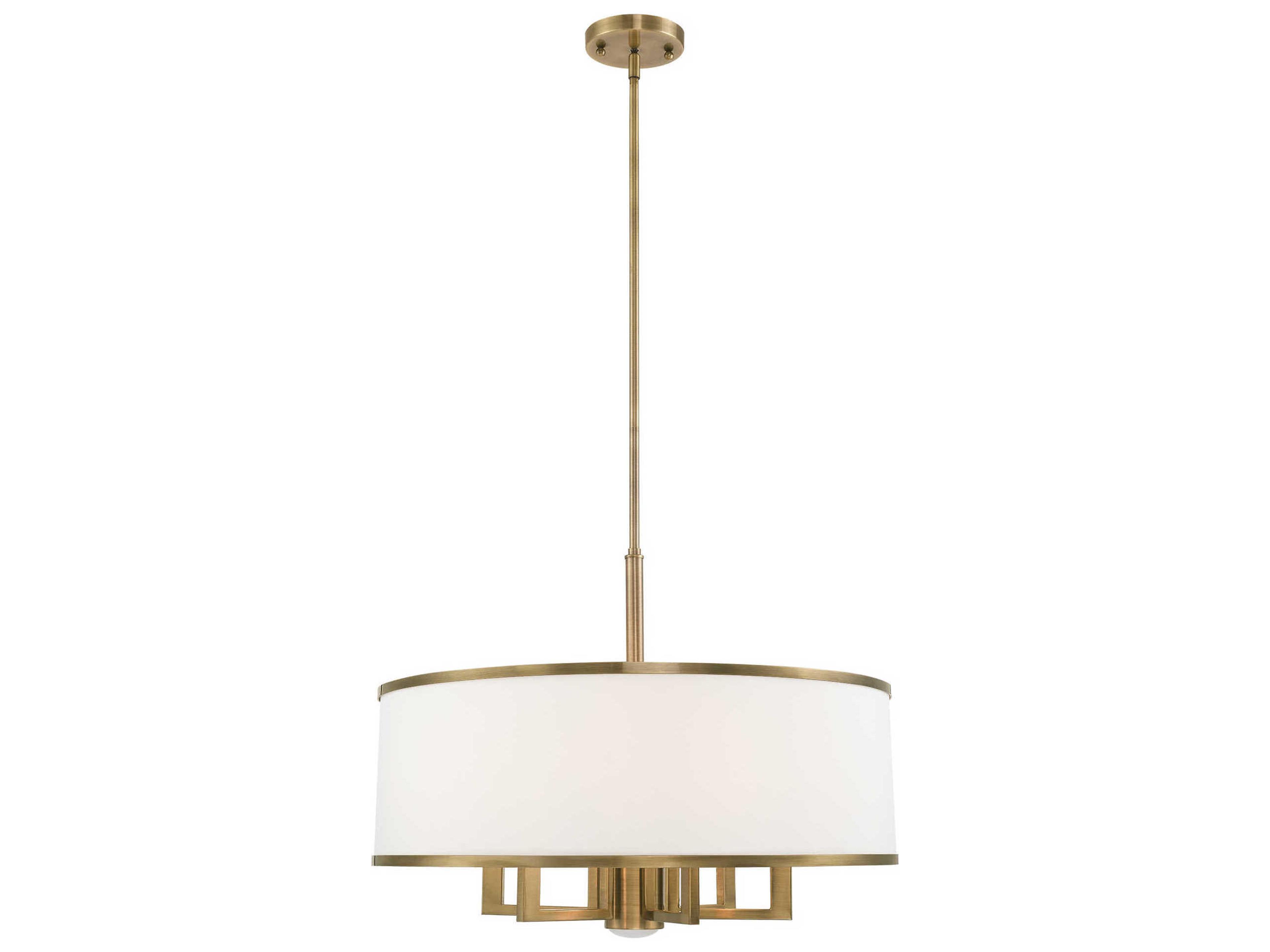 Park Ridge 6-Light Antique Brass Drum Round Chandelier