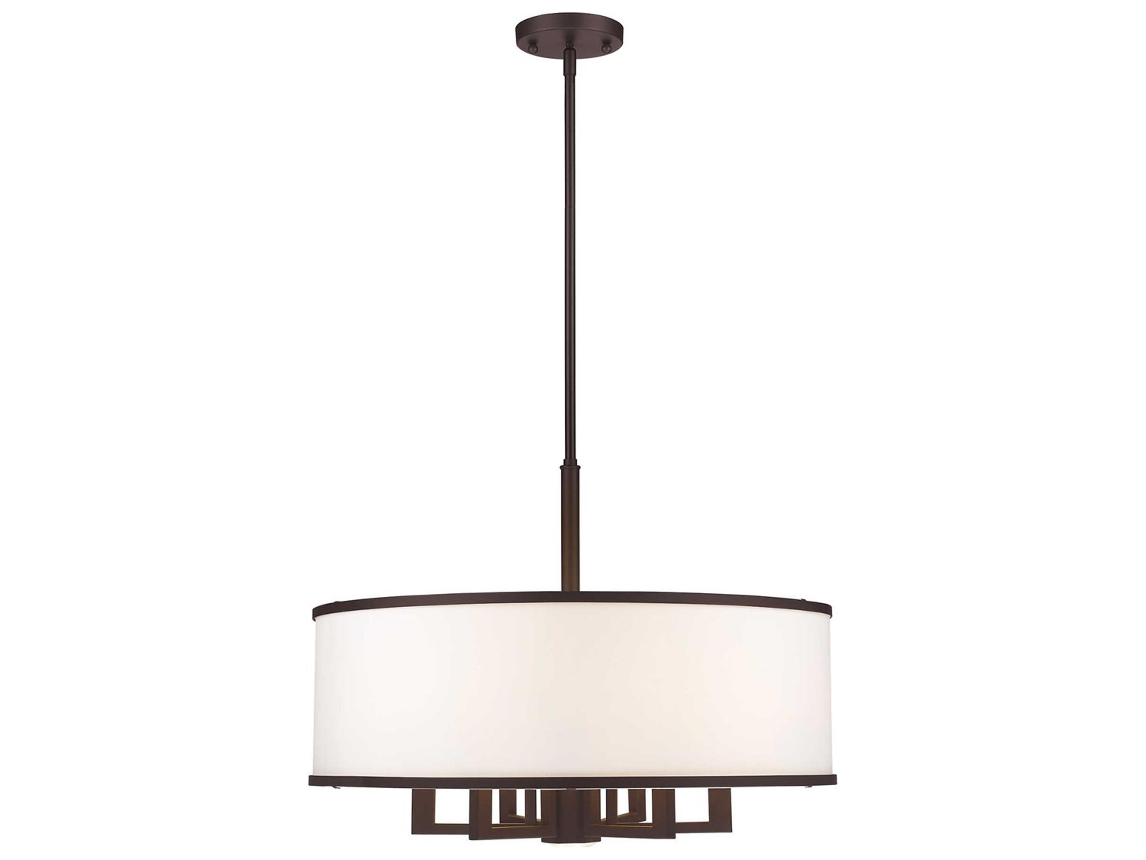 Park Ridge 6 + 1 Bronze Drum Round Chandelier