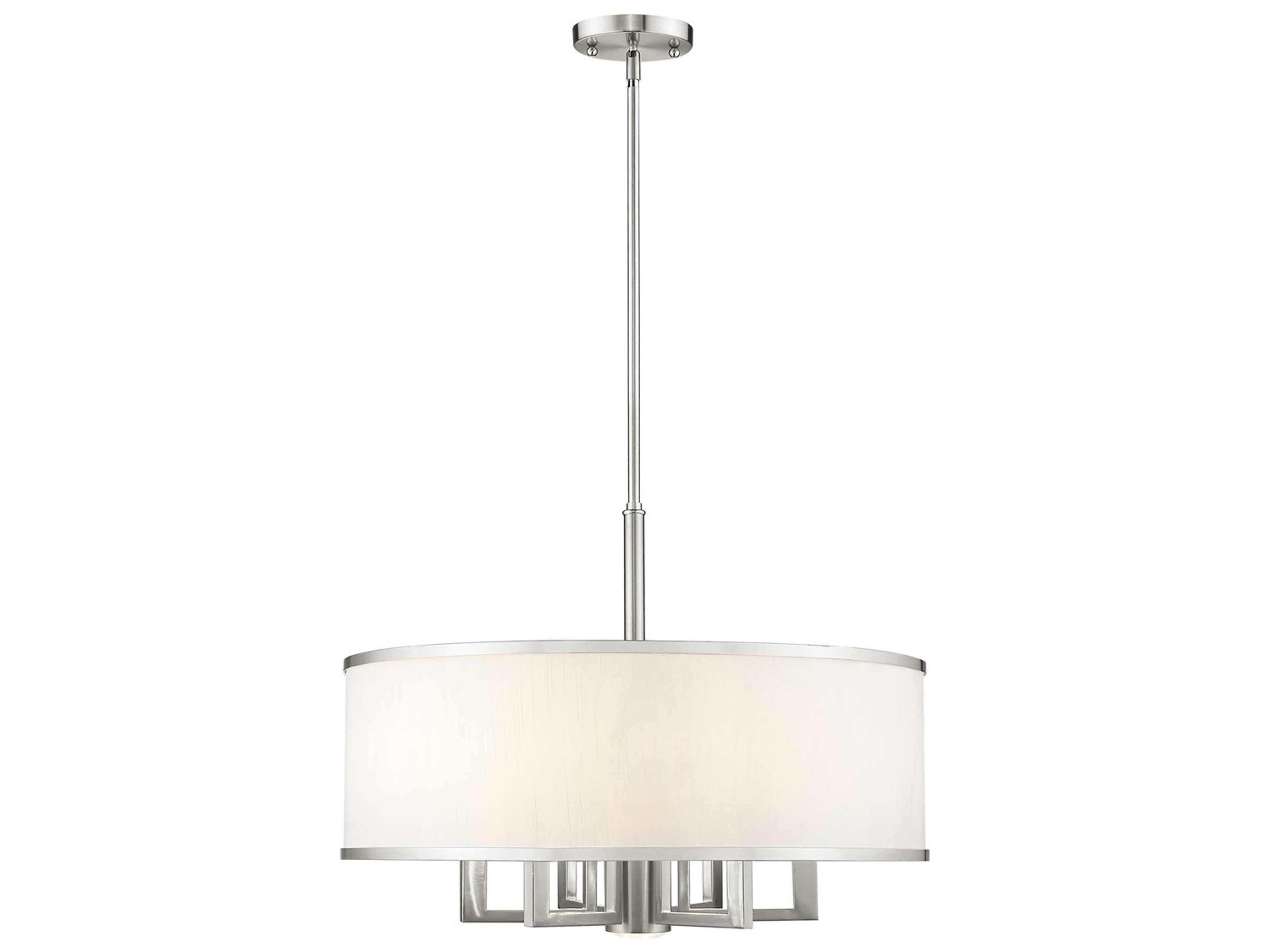 Park Ridge 6-Light Brushed Nickel Drum Round Pendant