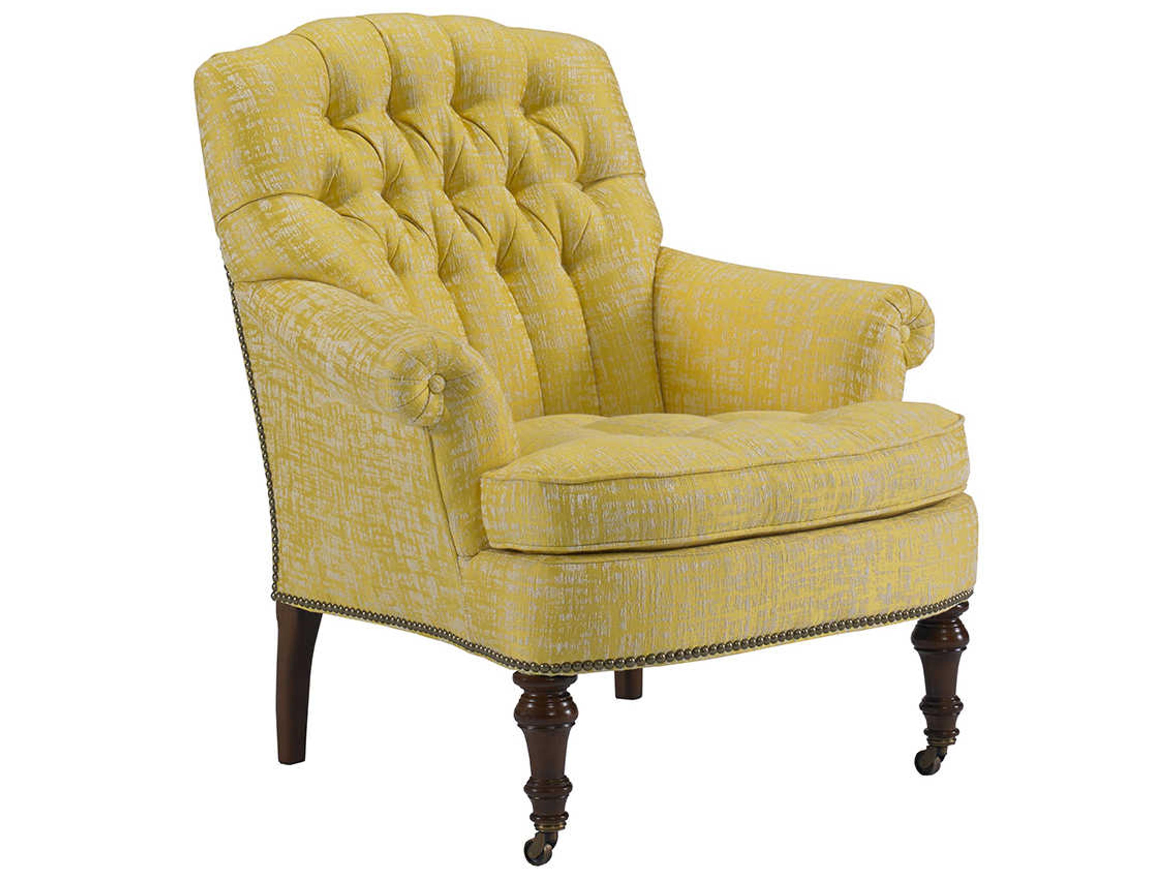Lillian August Upholstery Aubrey Rolling Fabric Tufted Accent Chair
