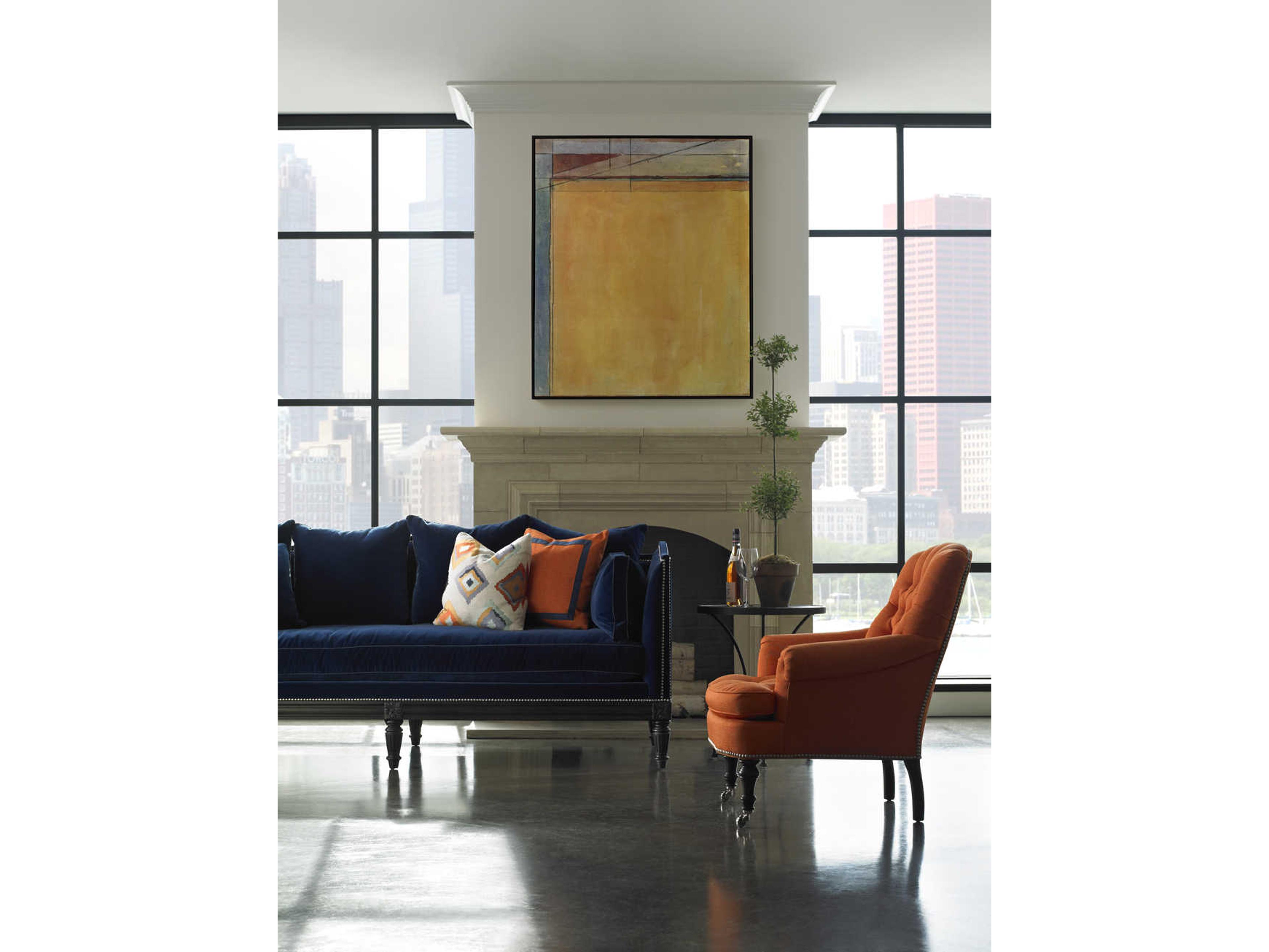 Lillian August Upholstery Aubrey Rolling Fabric Tufted Accent Chair