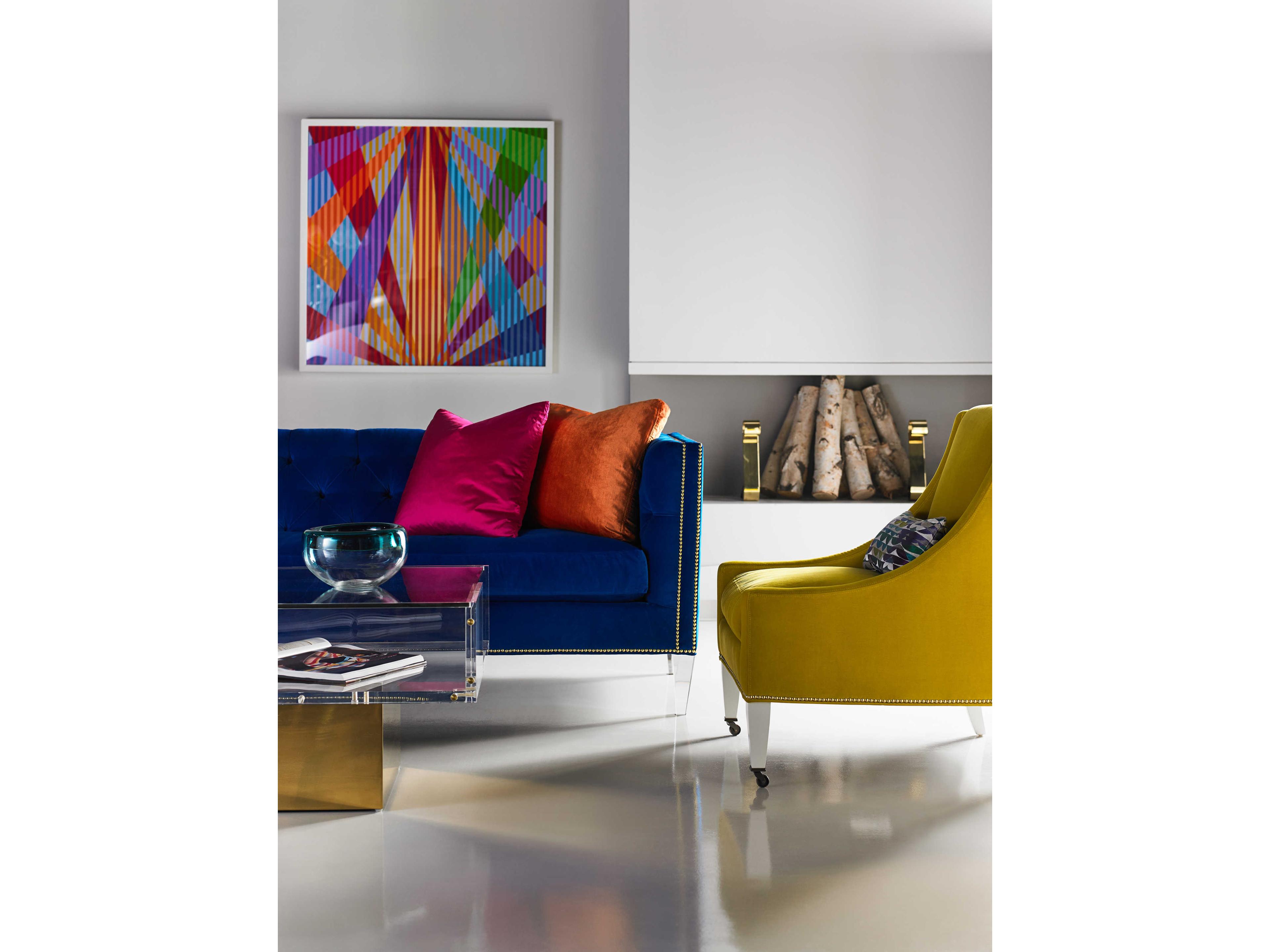 Lillian August Upholstery Modern Wright Tufted Upholstered Sofa