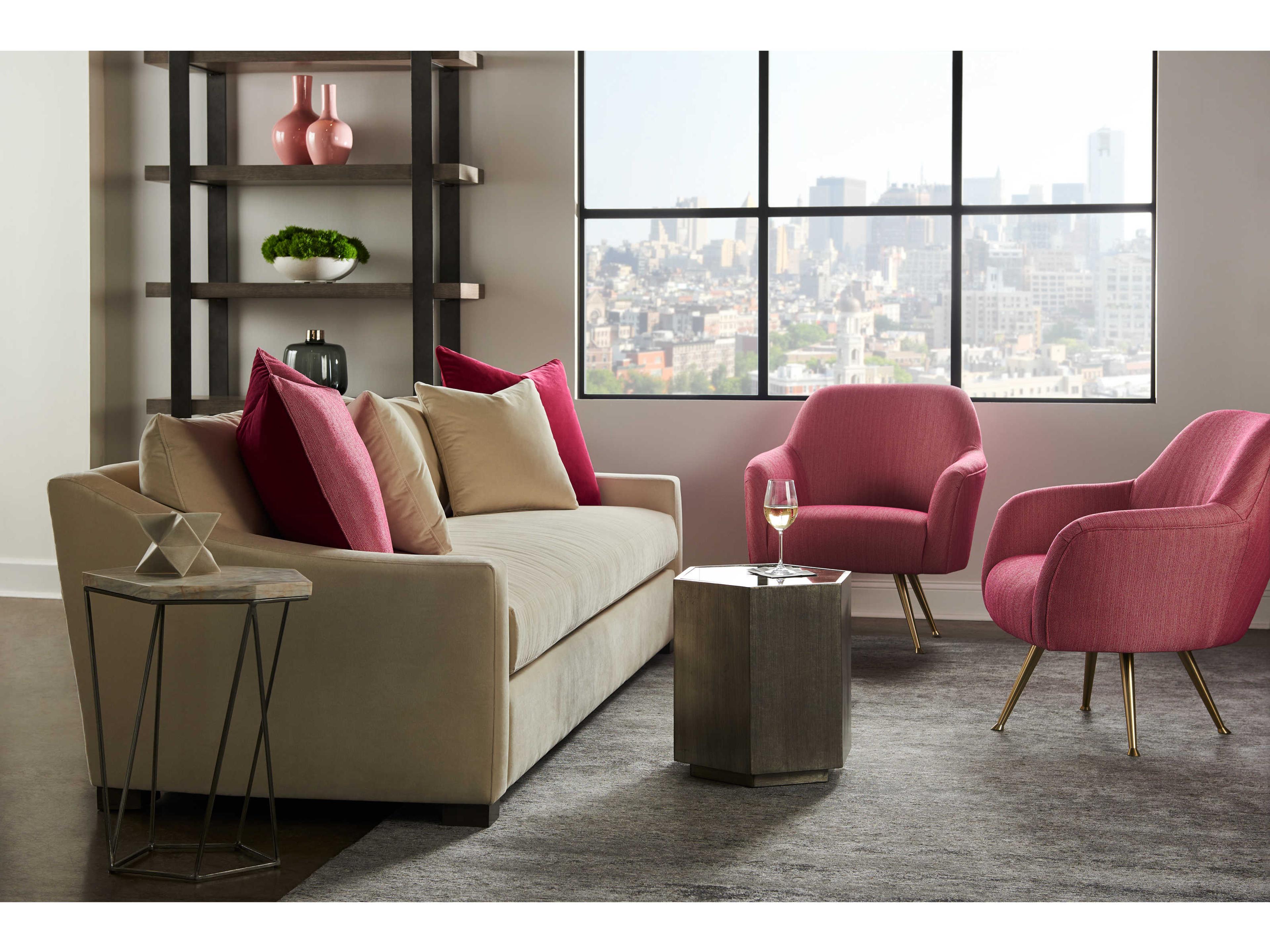 Lillian August Modern Living Martin Natural Cinder Upholstered Sofa