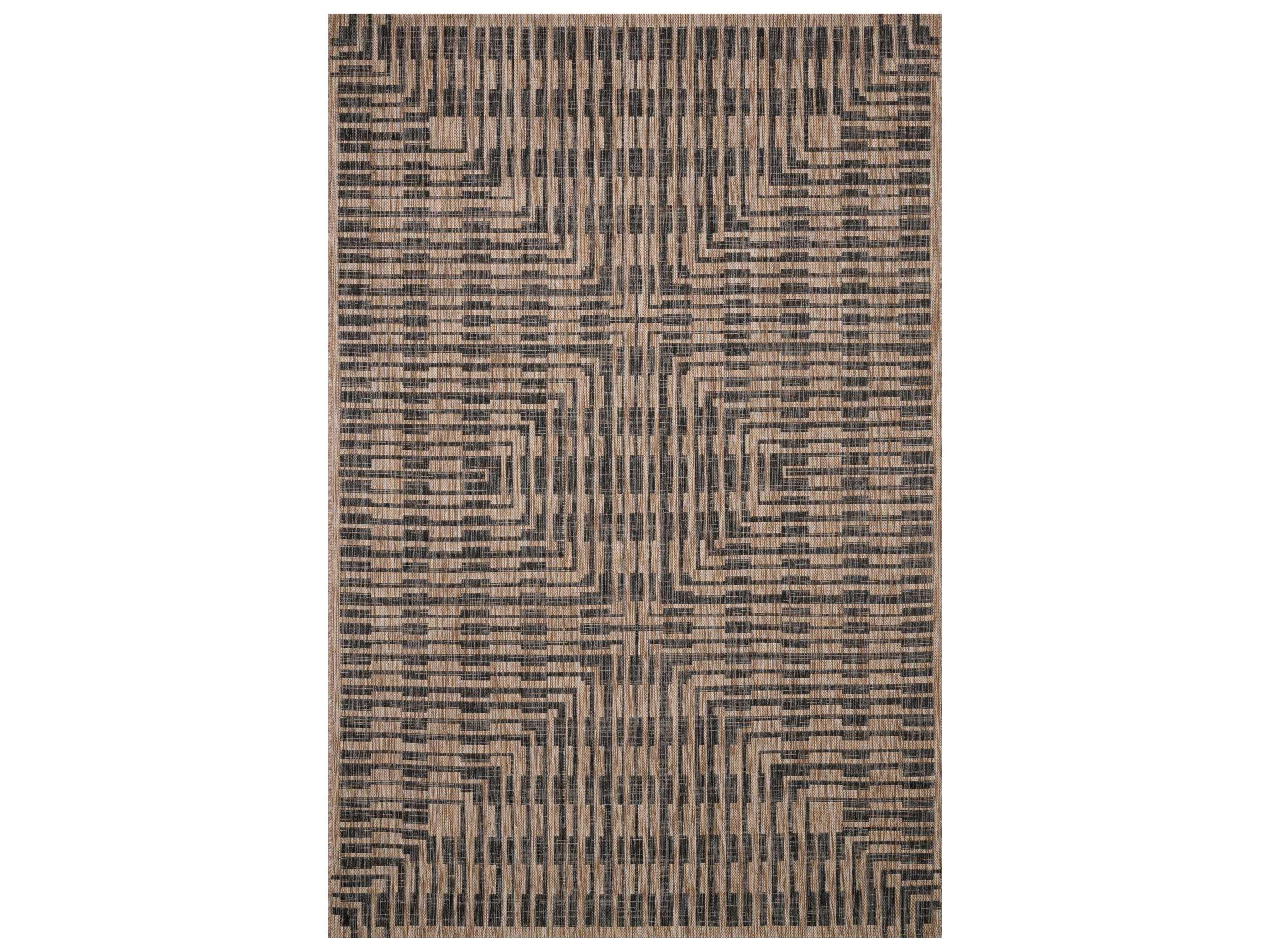 Loloi Isle Indoor Outdoor Geometric Area Rug Brown Black