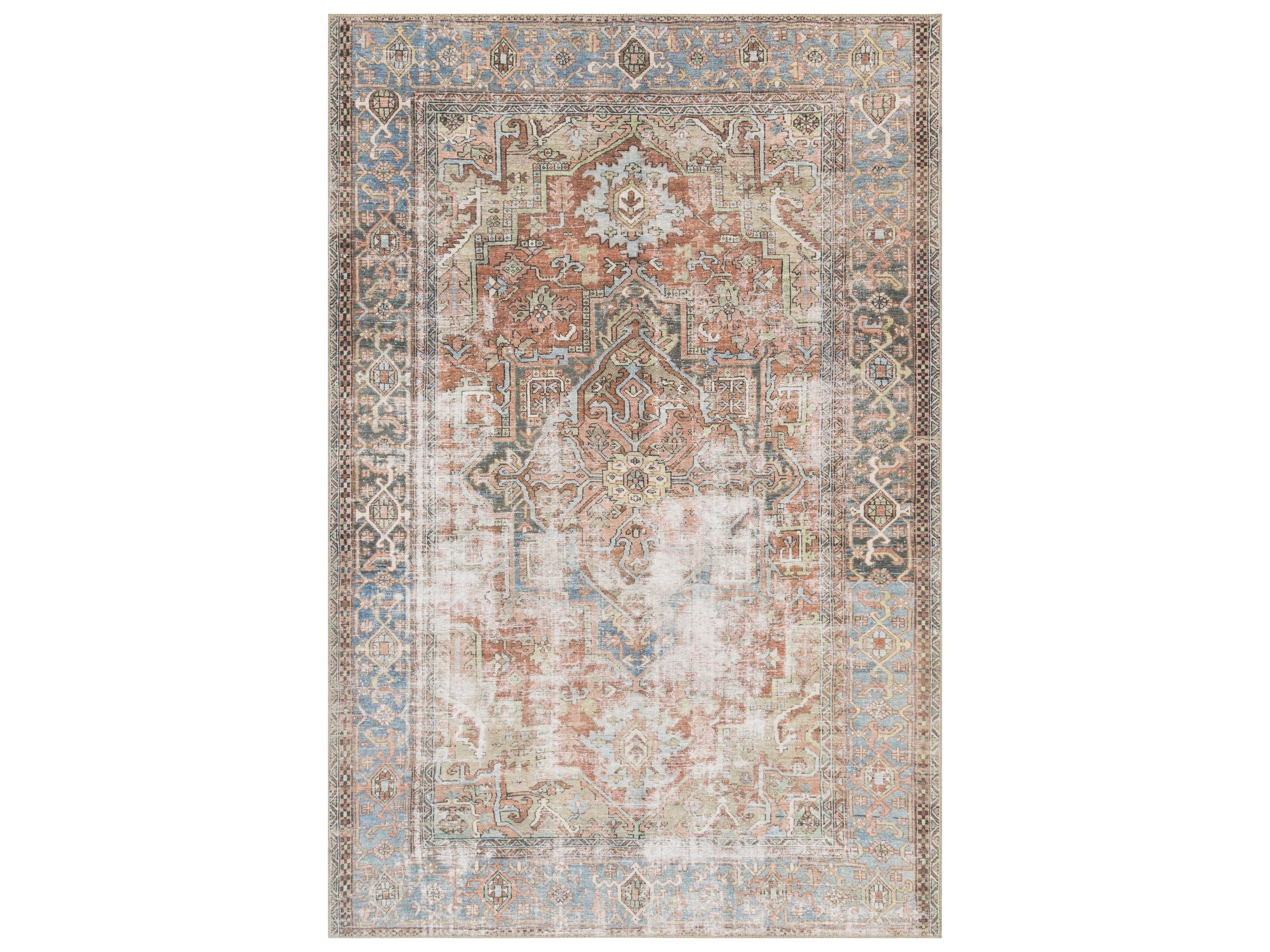 Loren Collection Vintage Bordered Area Rug
