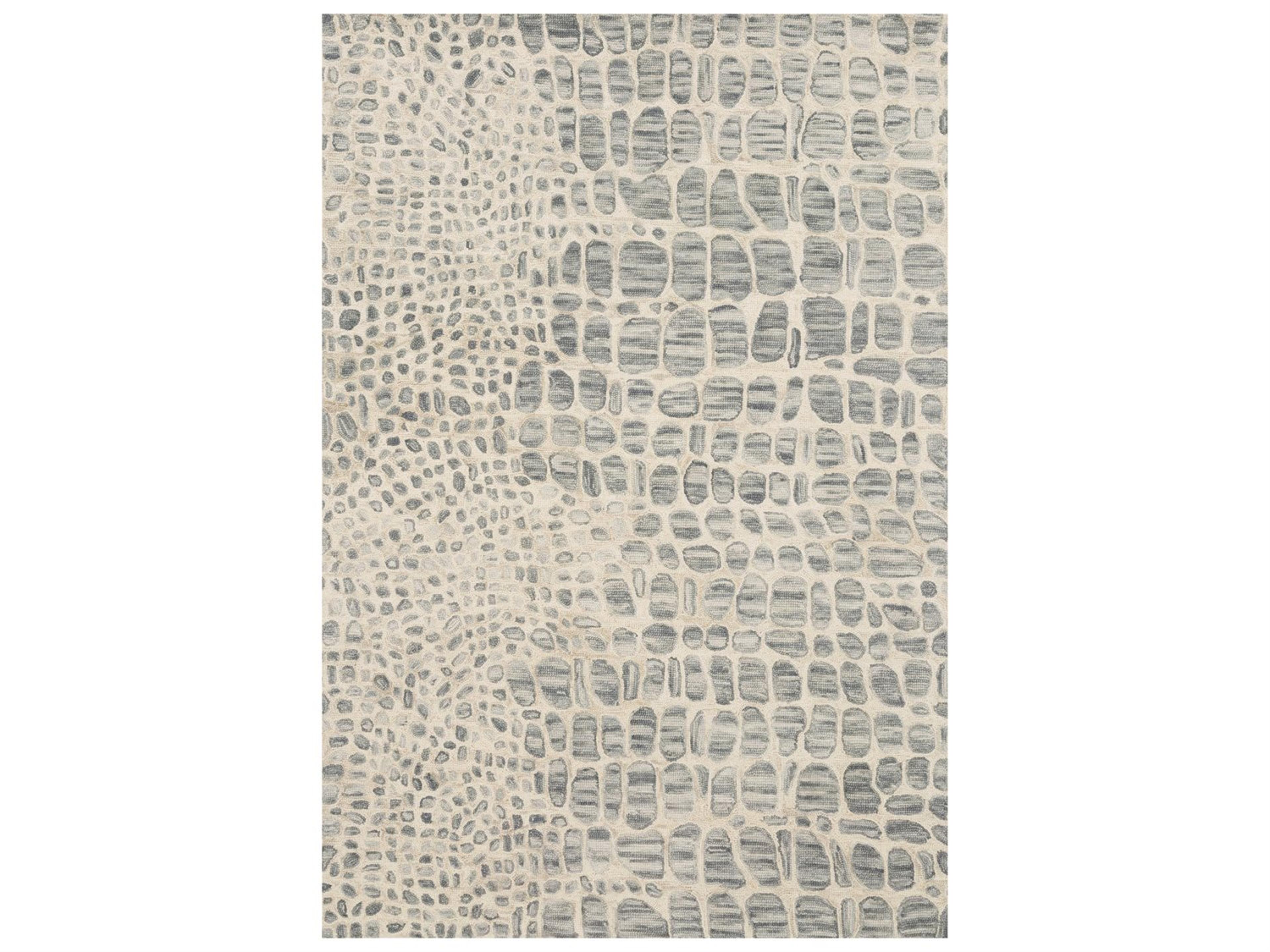Masai Area Rug in Silver and Ivory Contemporary Animal Print