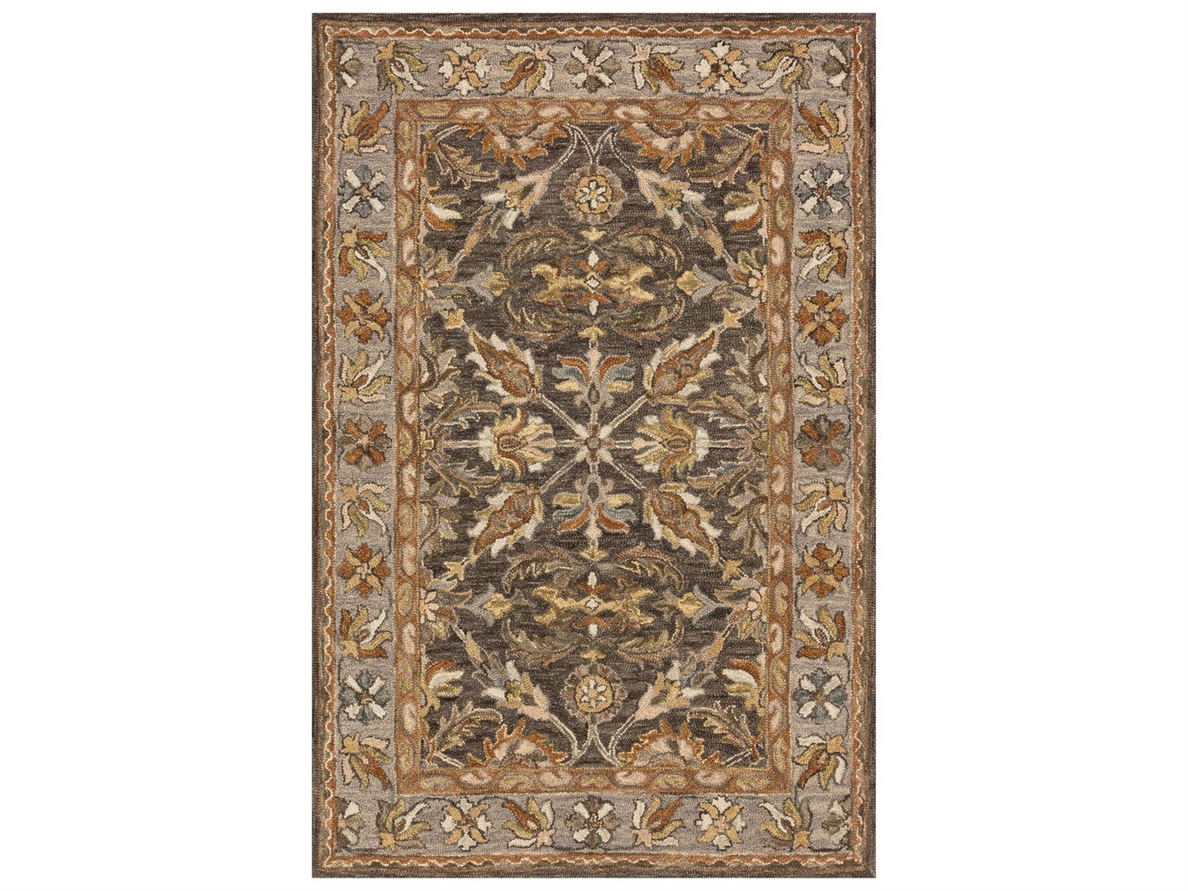 Loloi Victoria Wool Area Rug in Taupe Grey Traditional