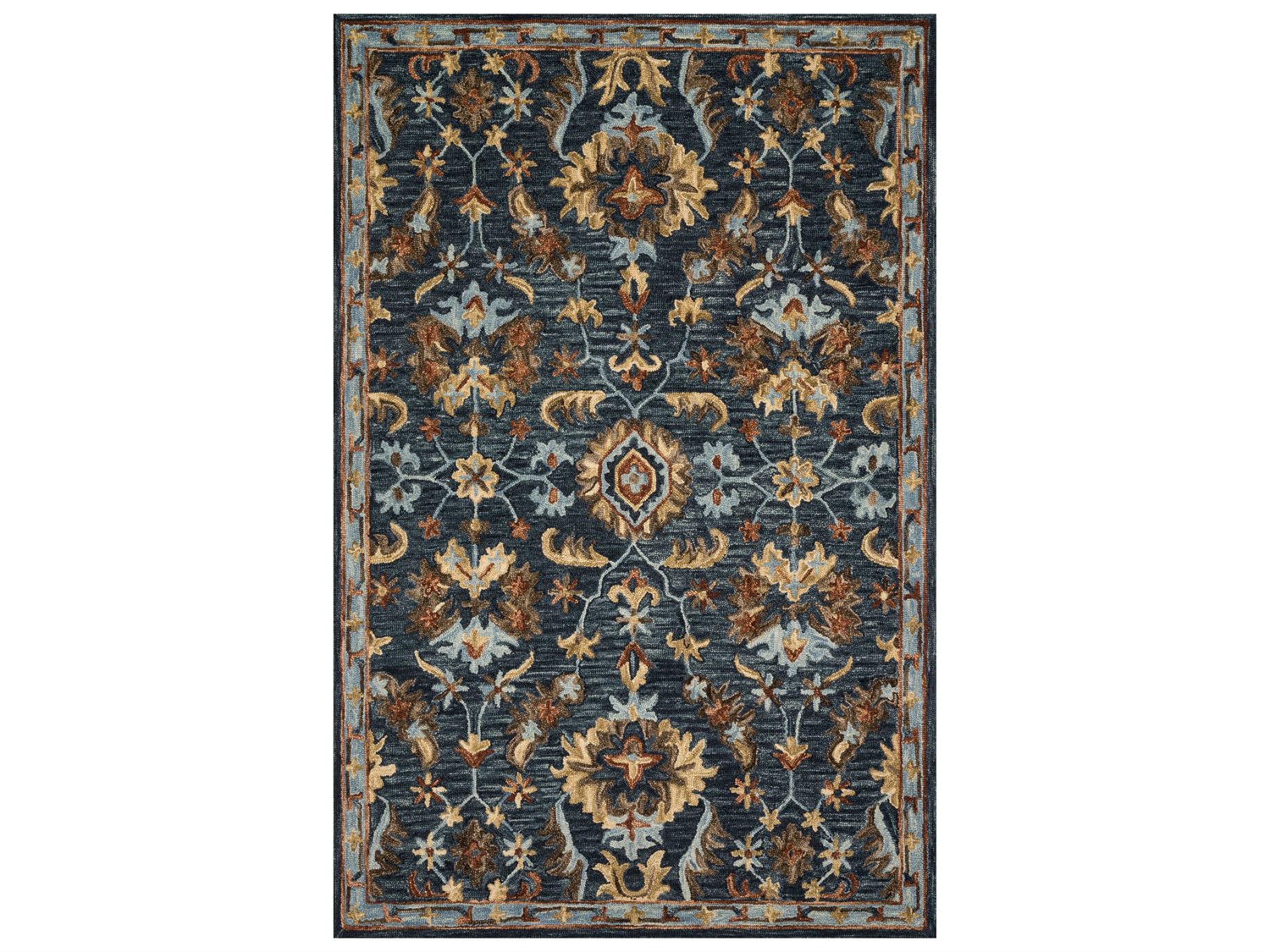 Victoria Area Rug Denim Multi Traditional Hooked