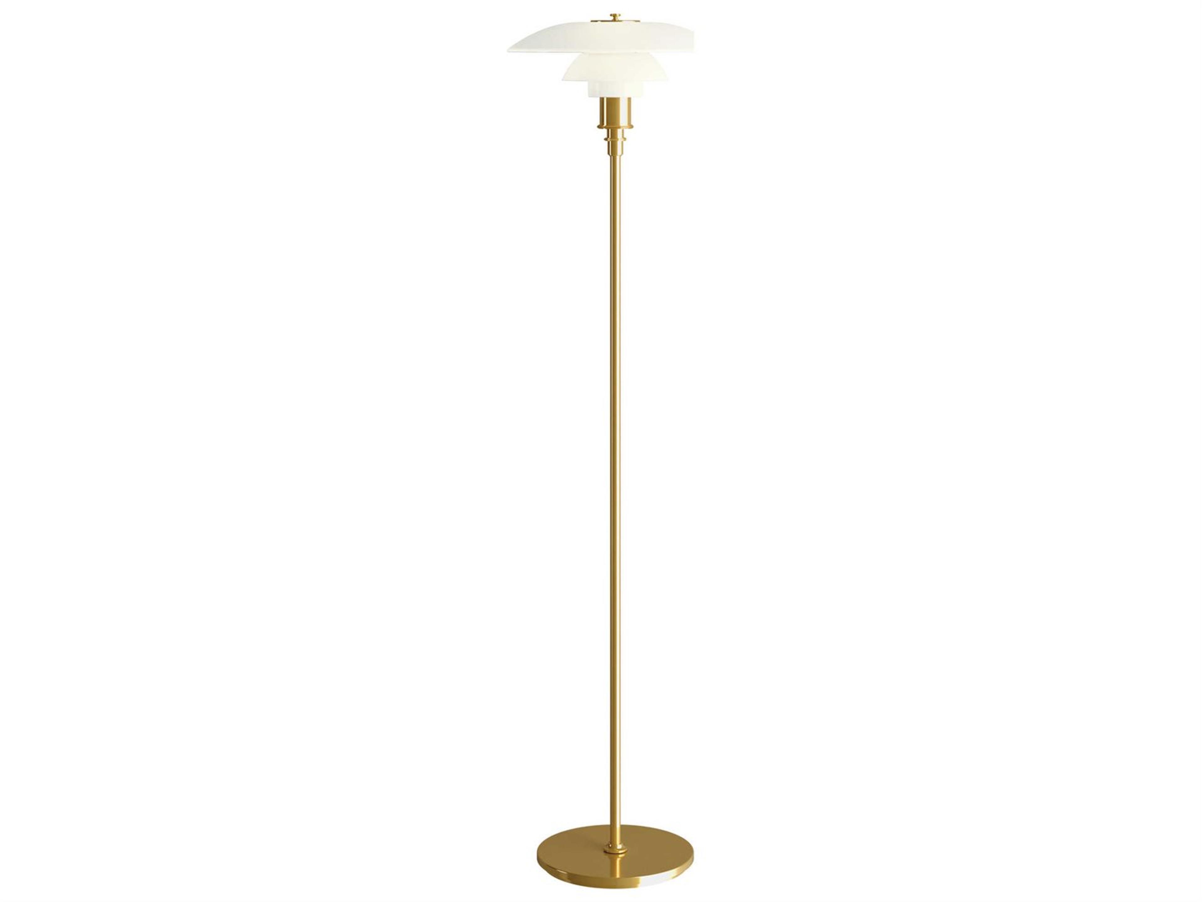 PH 3 1 2 - 2 1 2 Glass Floor Lamp Brass
