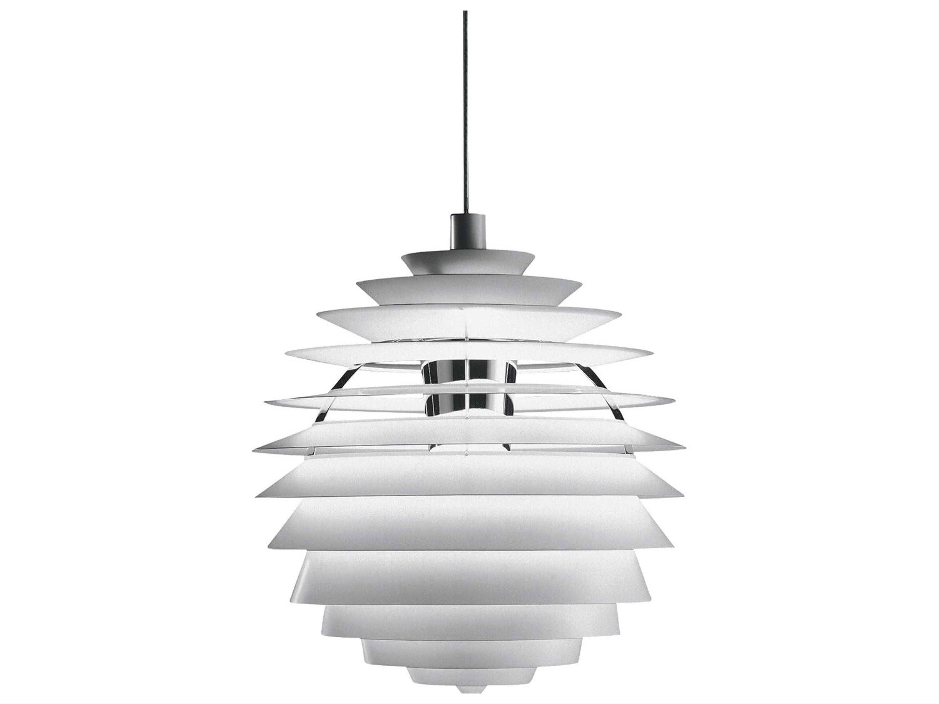 PH-Louvre White LED Tiered Pendant
