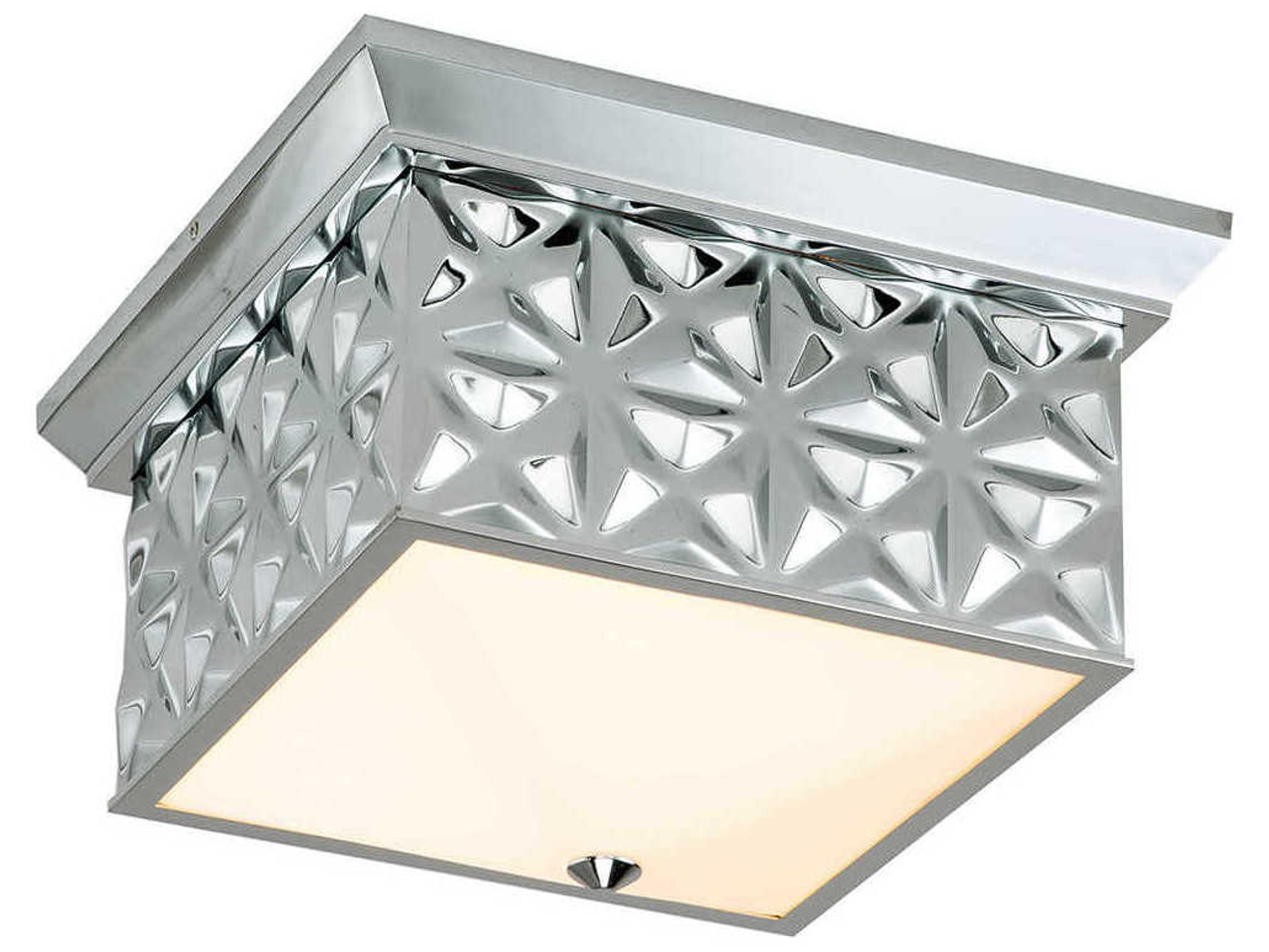 Alpha 4-Light Polished Chrome Glass Geometric Flush Mount