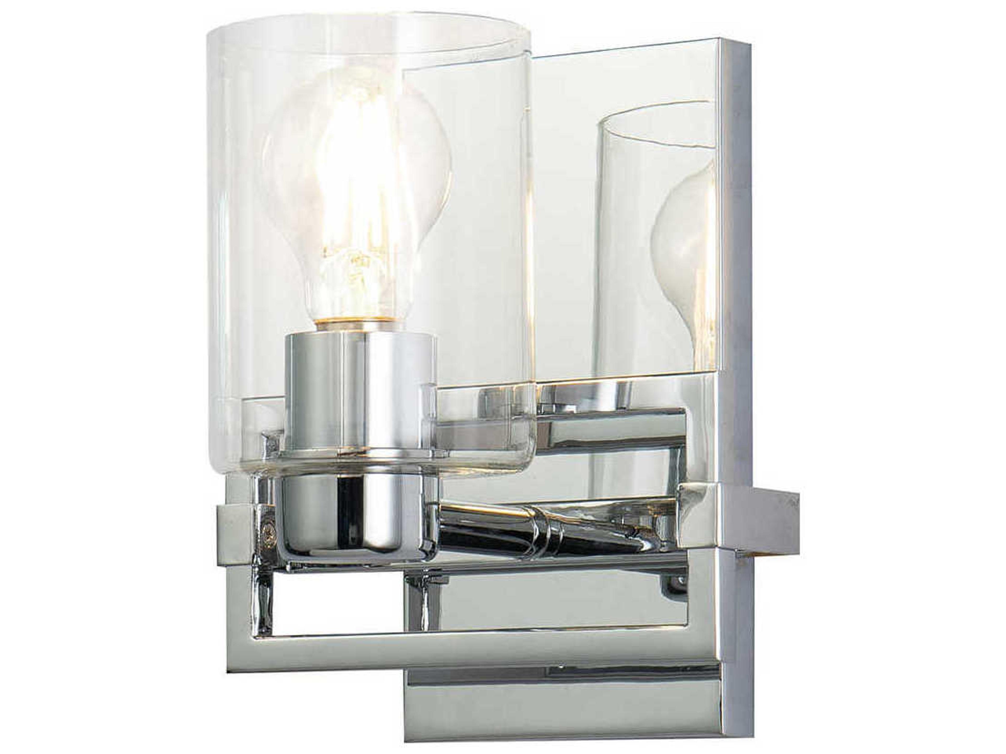 Estes 1-Light Polished Chrome Glass Wall Sconce