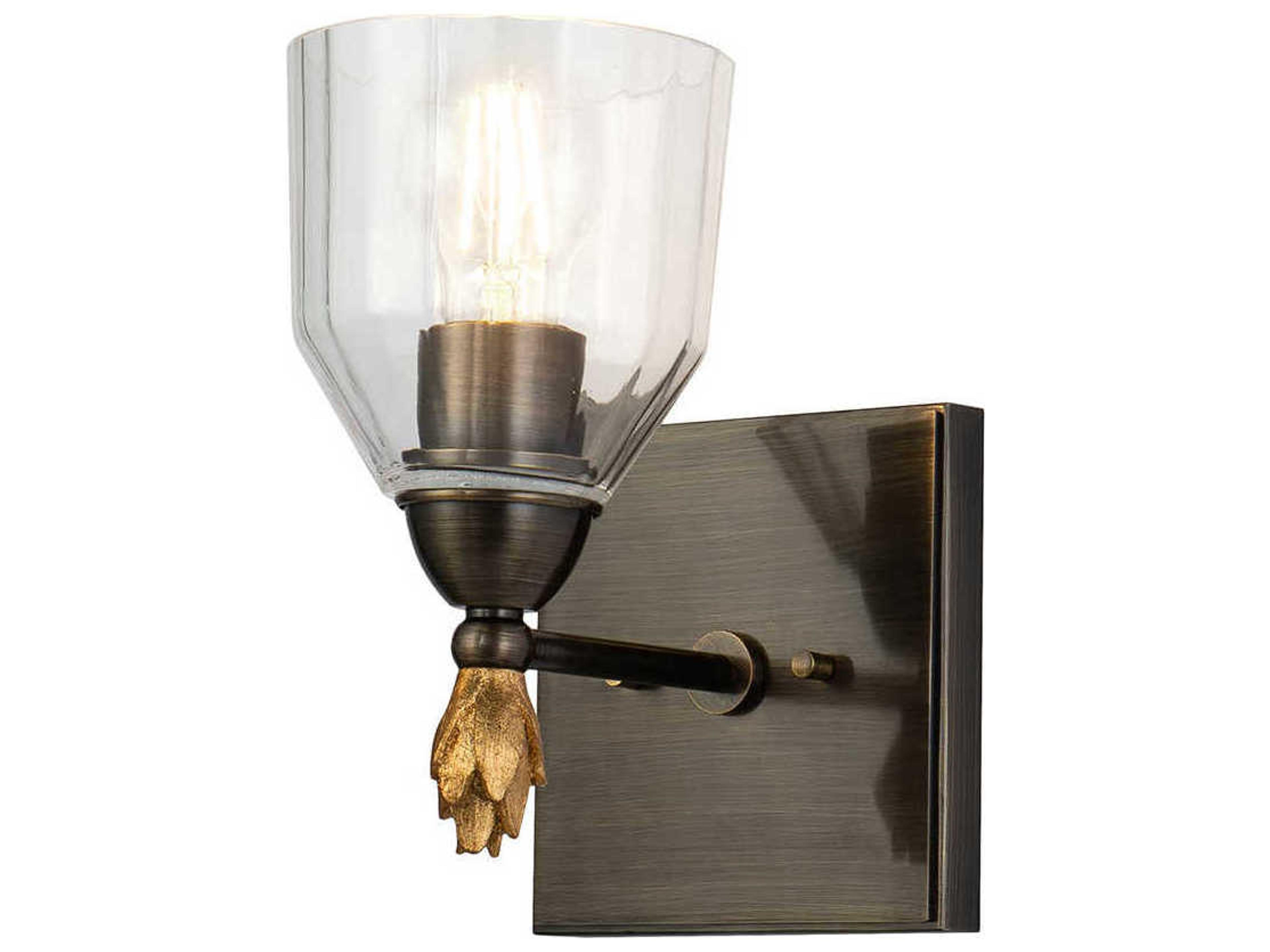 Felice 1-Light Dark Bronze Glass Wall Sconce