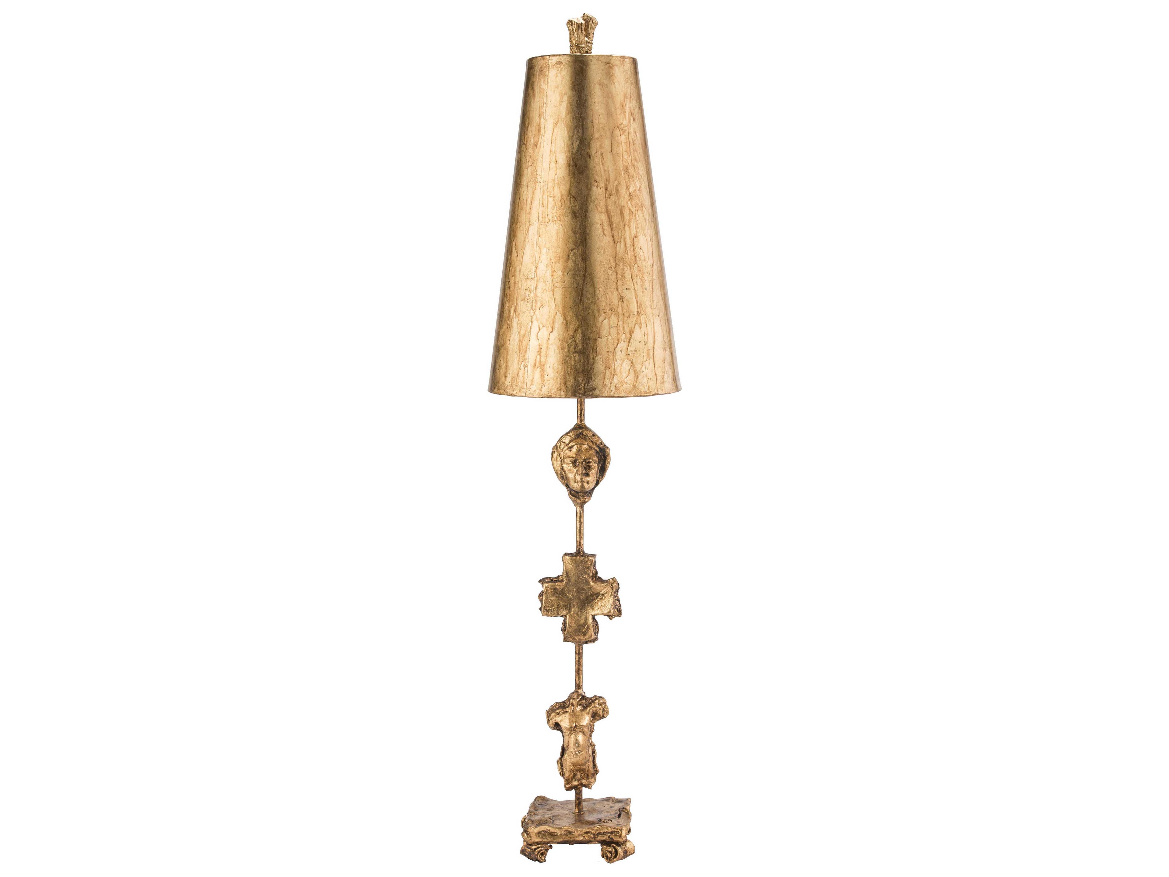 Fragment Gold Leaf Umber Glaze Black Buffet Lamp
