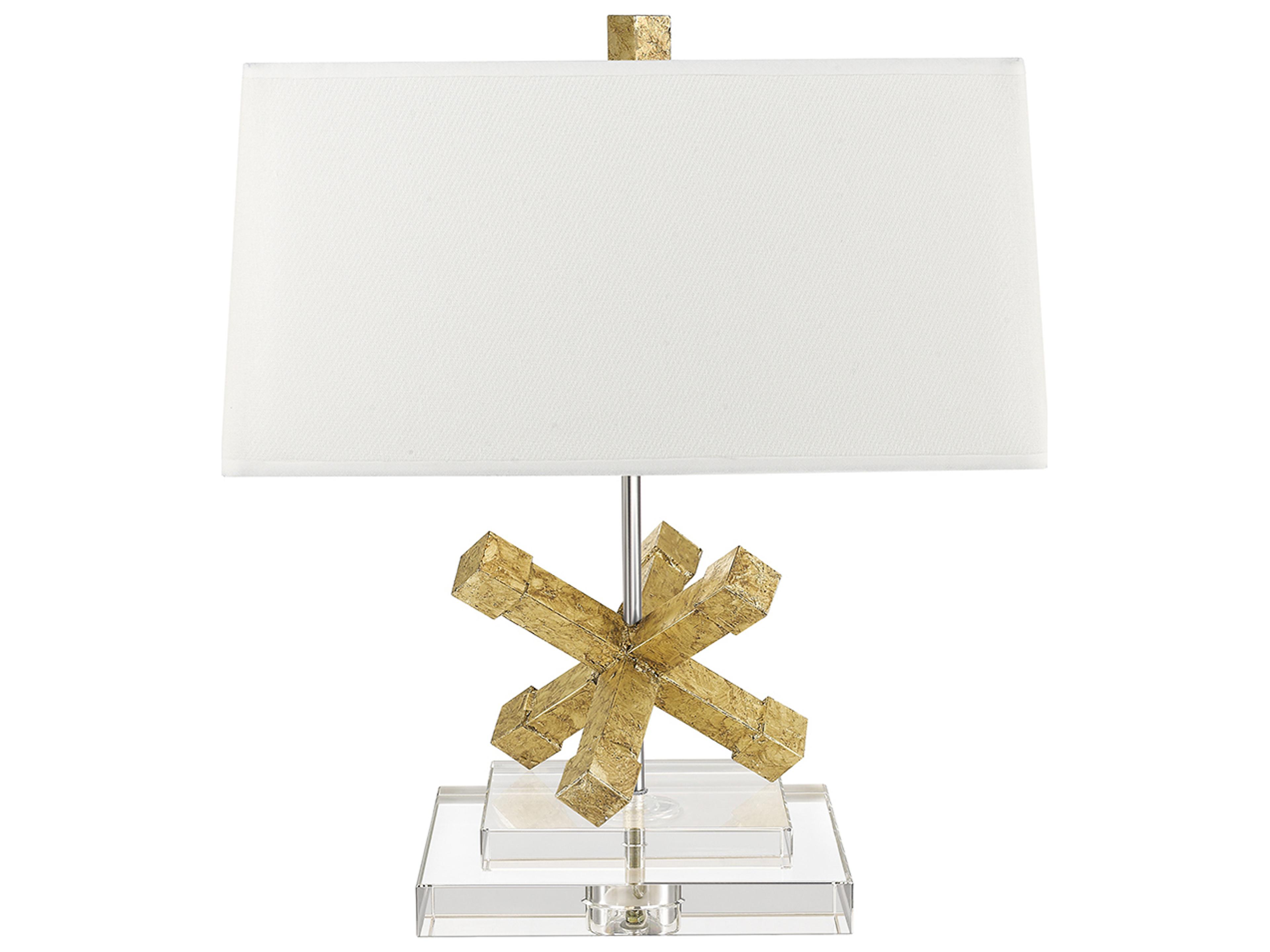 Lucas McKearn Jackson Distressed Gold Chrome Crystal Table Lamp