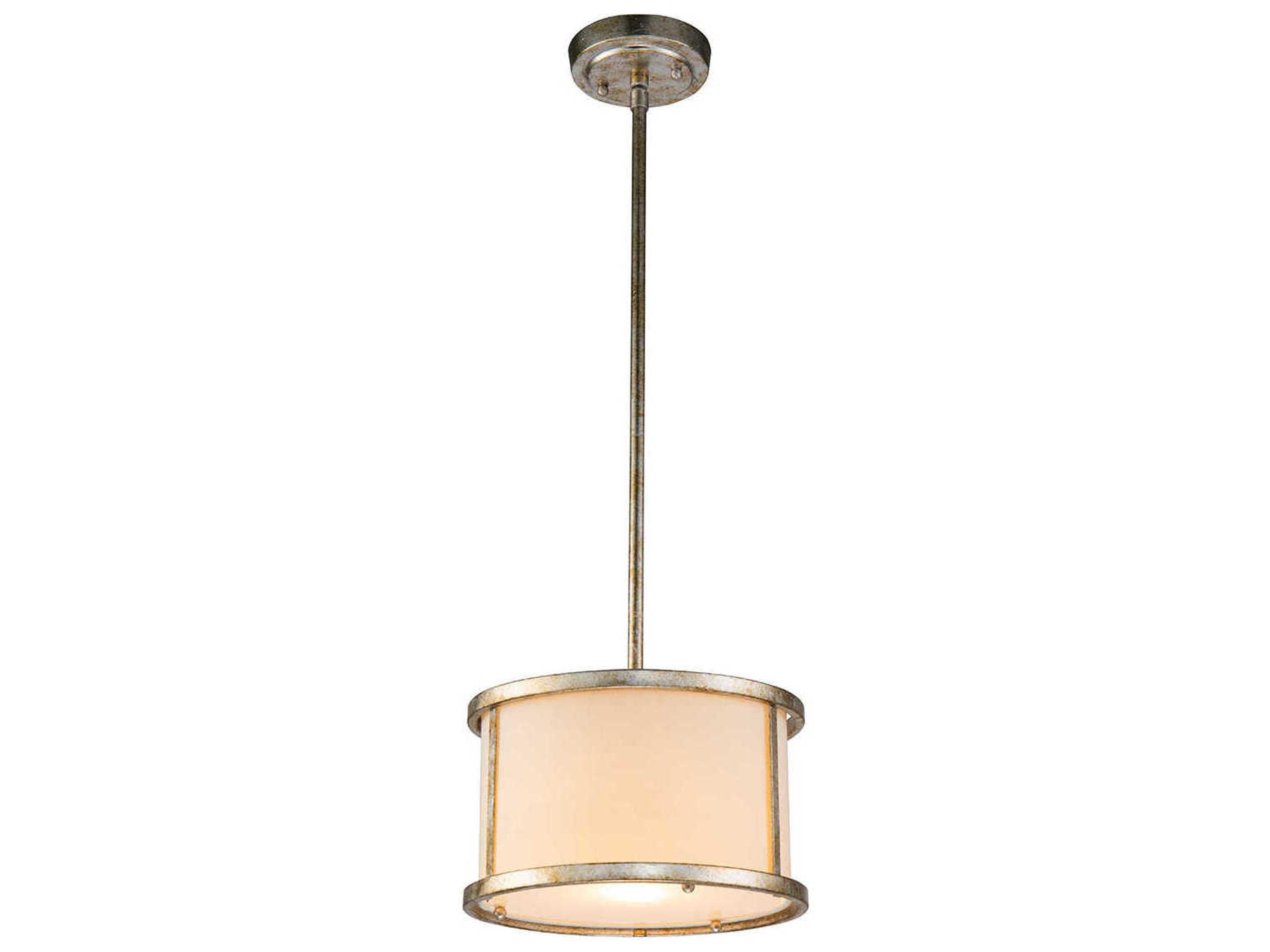 Lemuria 1-Light Antique Silver Drum Round Mini Pendant