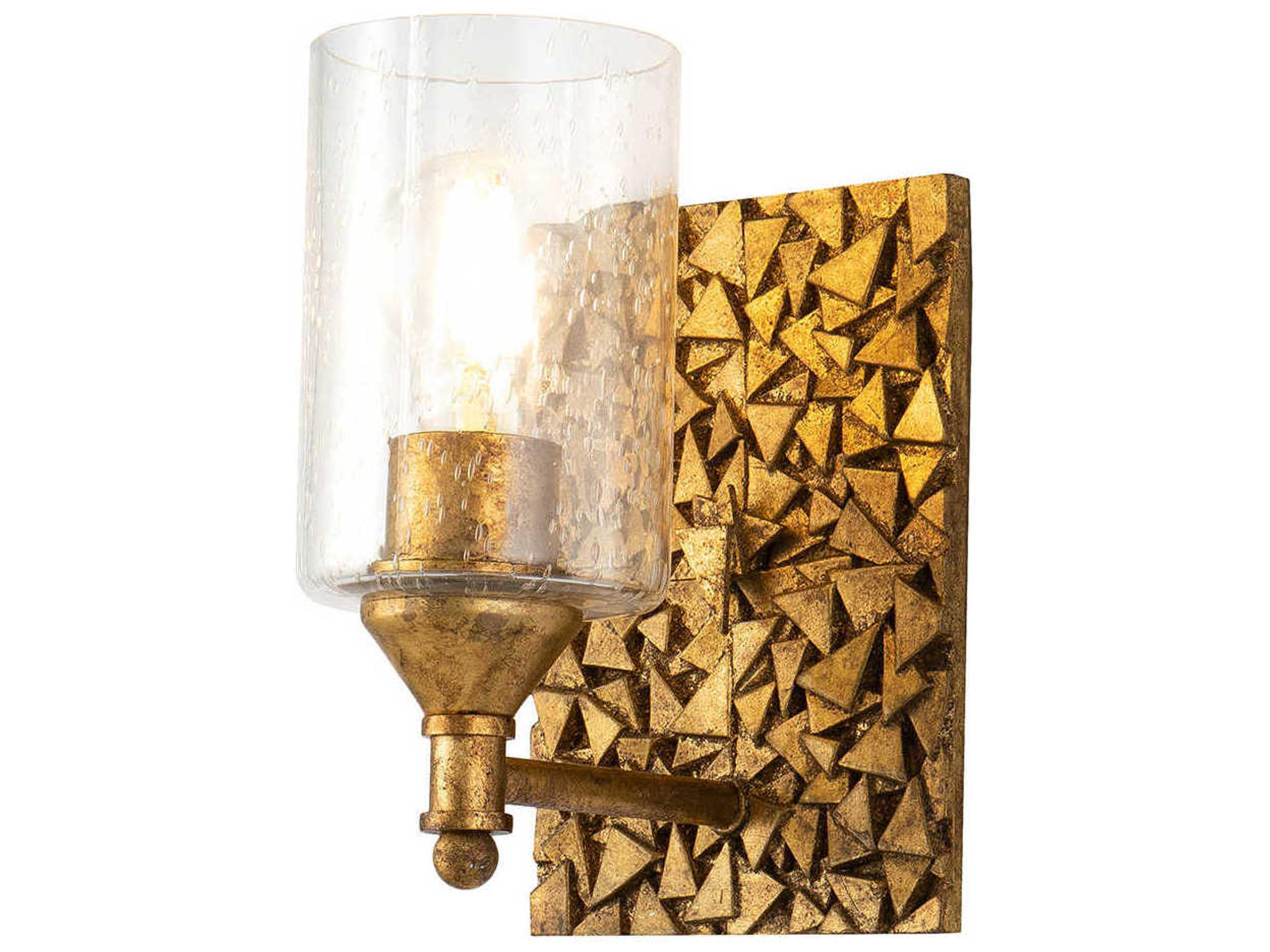 Mosaic 1-Light Gold Glass Wall Sconce