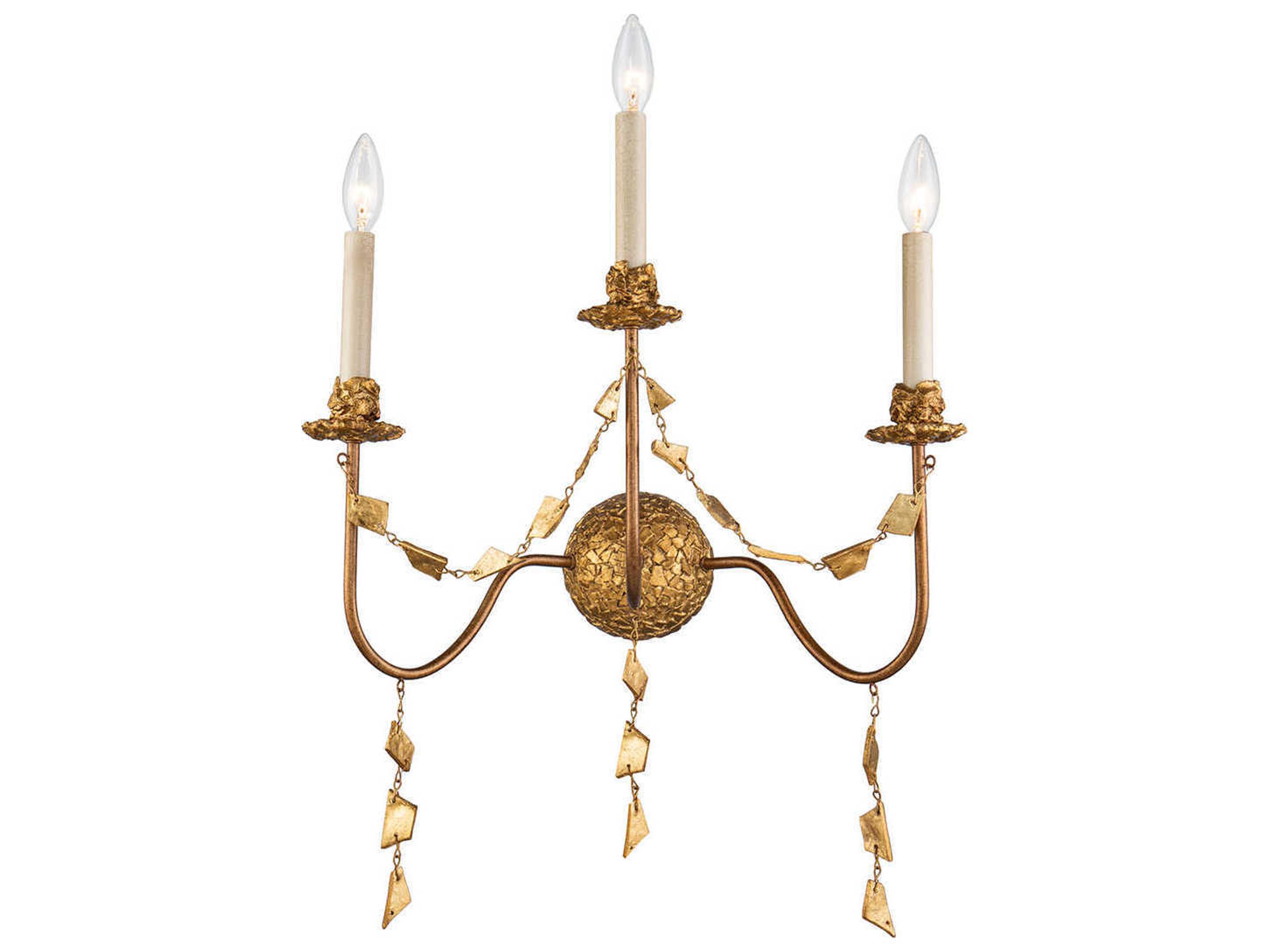 Mosaic 3-Light Gold Leaf LED Wall Sconce