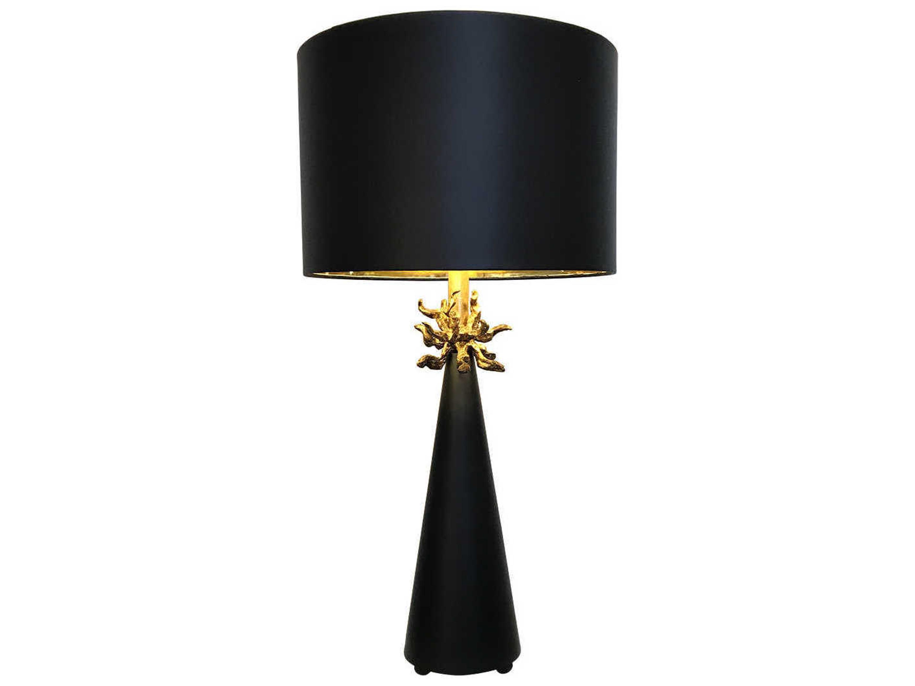 Lucas + McKearn Neo 1-Light Table Lamp in Black with Gold Leaf
