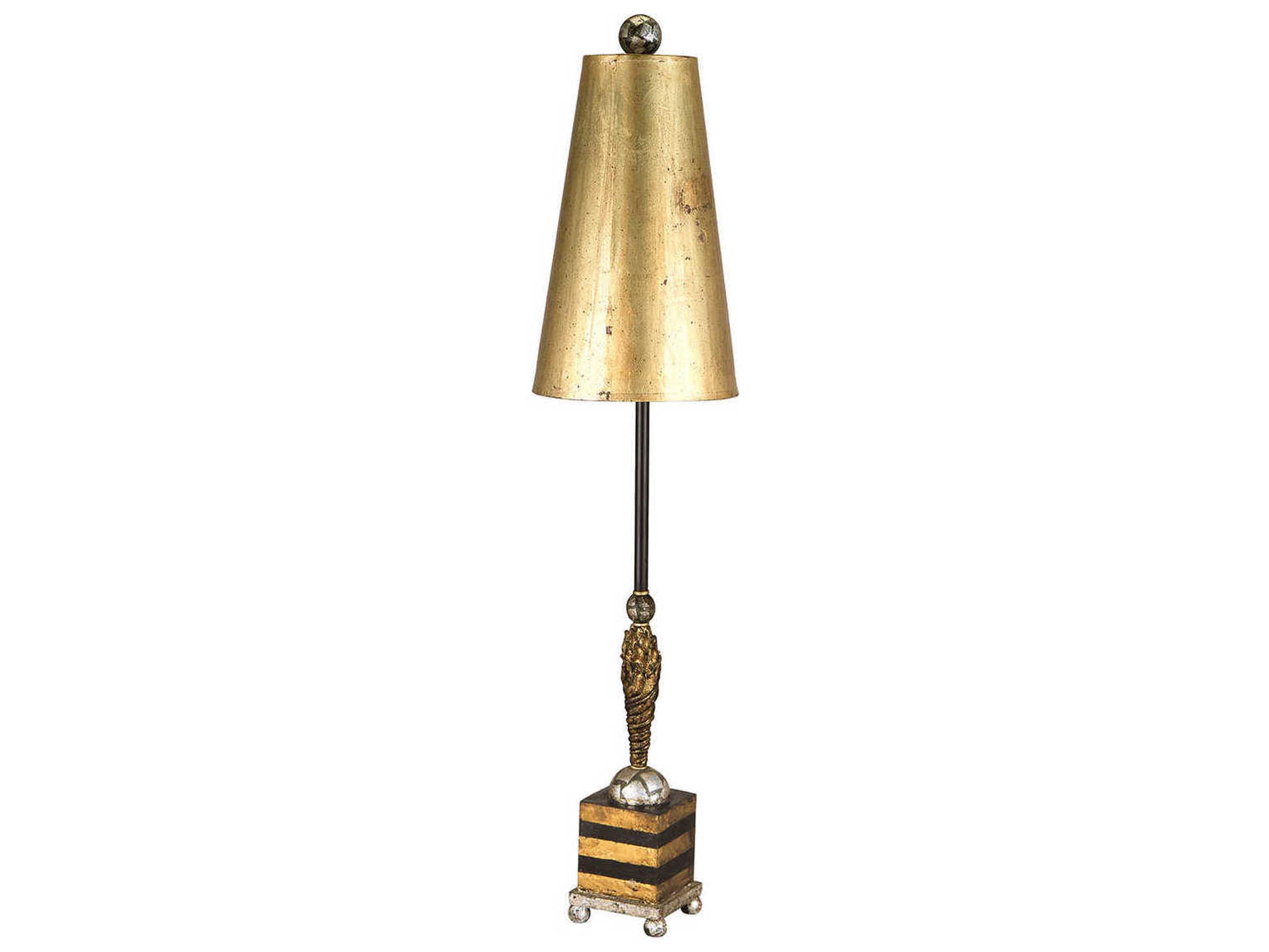 Lucas McKearn Noma Luxe Black Gold And Silver Leaf Buffet Lamp