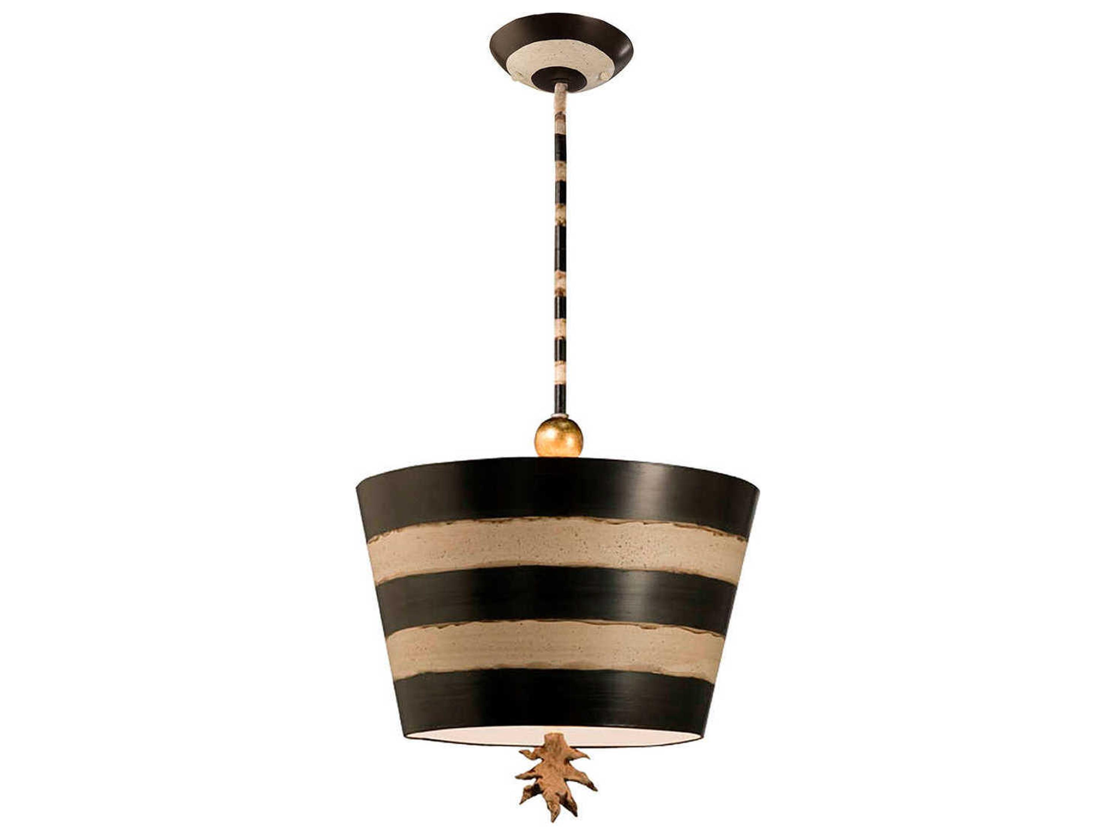 Flambeau Gold Black Drum Pendant