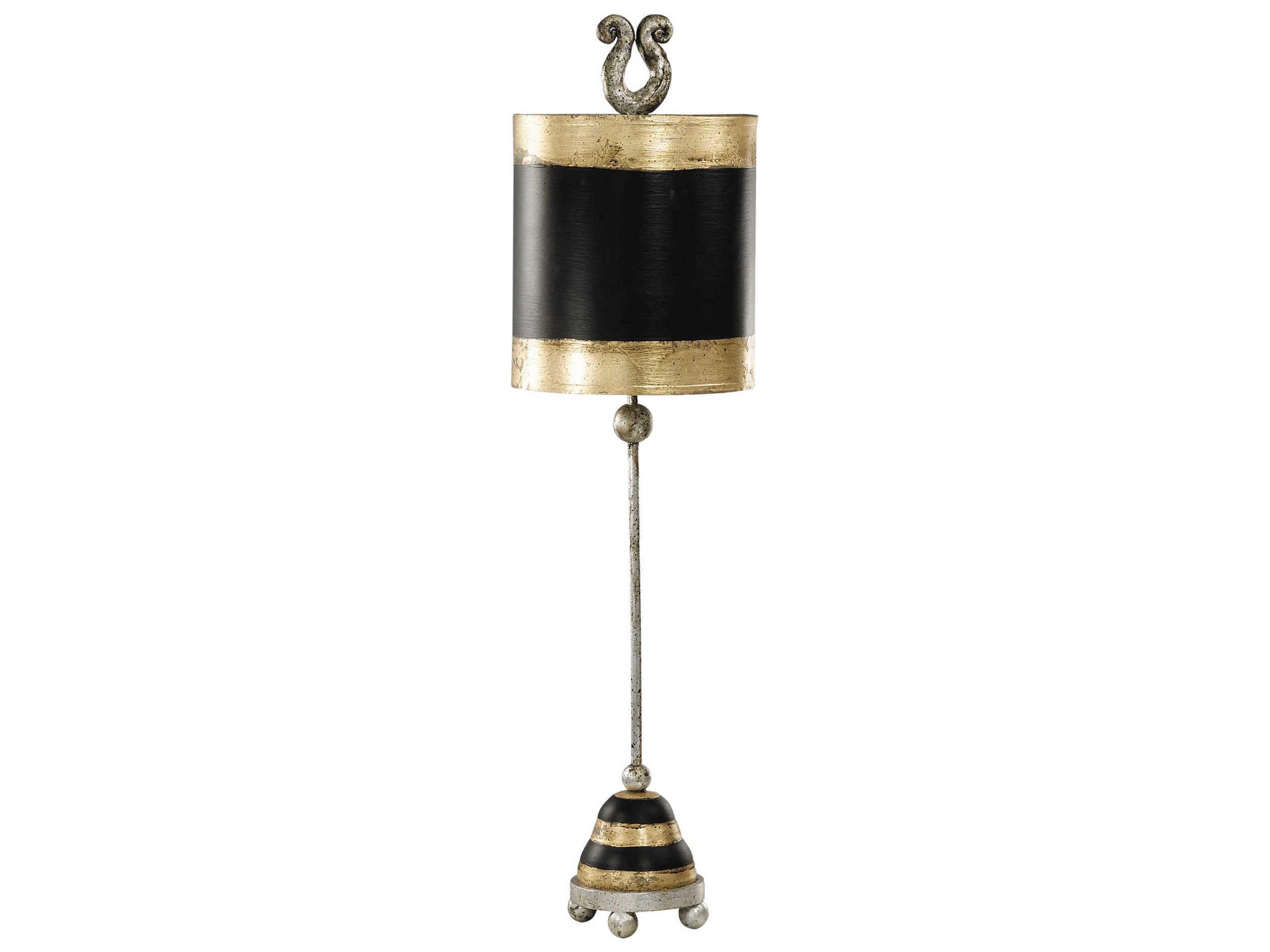 Phoenician Silver Leaf Black And Gold Buffet Lamp
