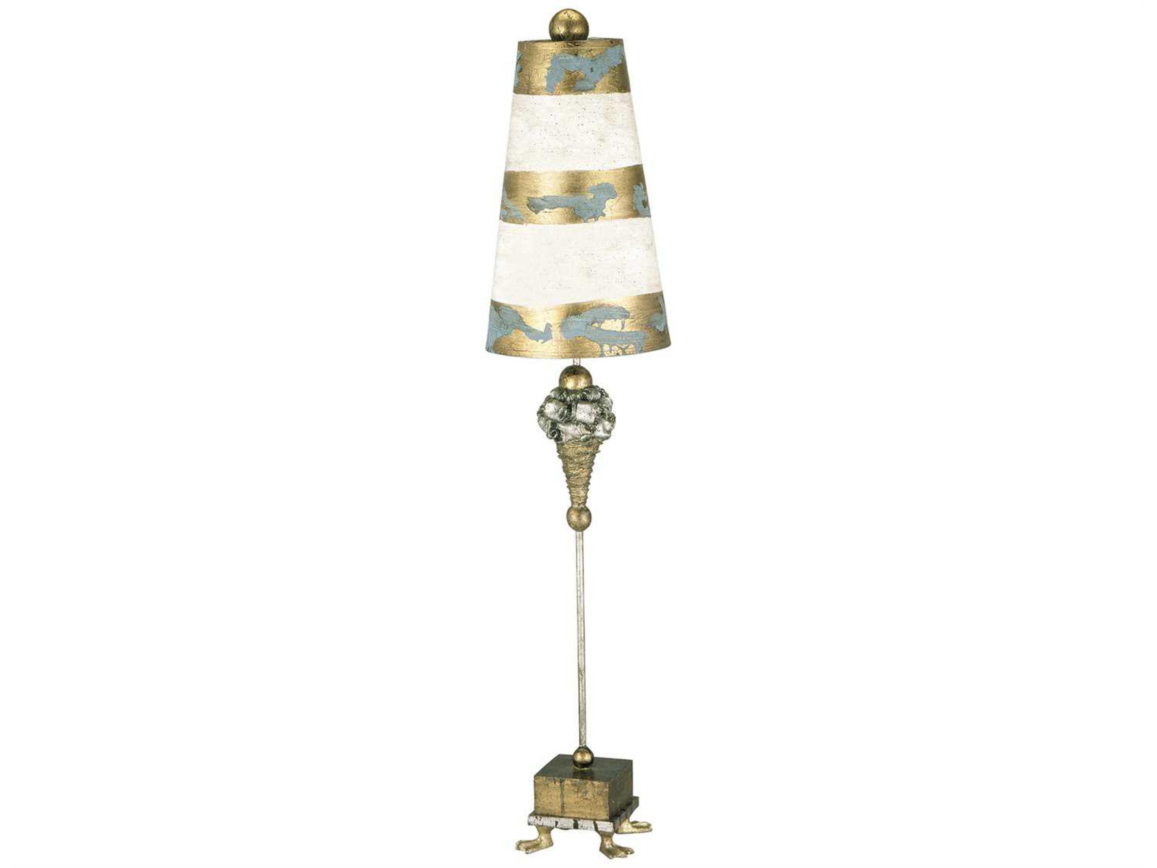 Pompadour Luxe Gold Silver Leaf Buffet Lamp