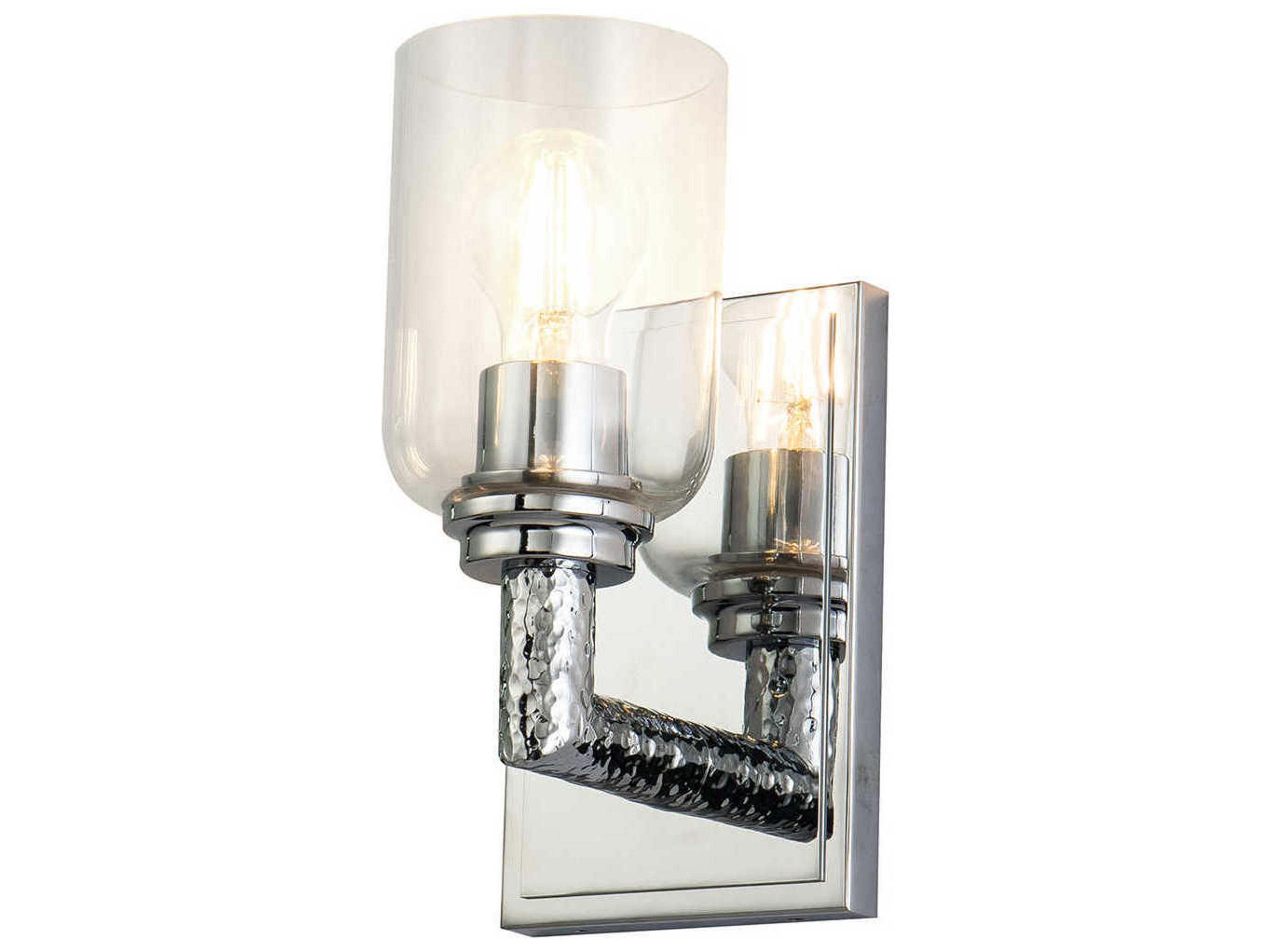 Rampart 1-Light Polished Chrome Glass Wall Sconce