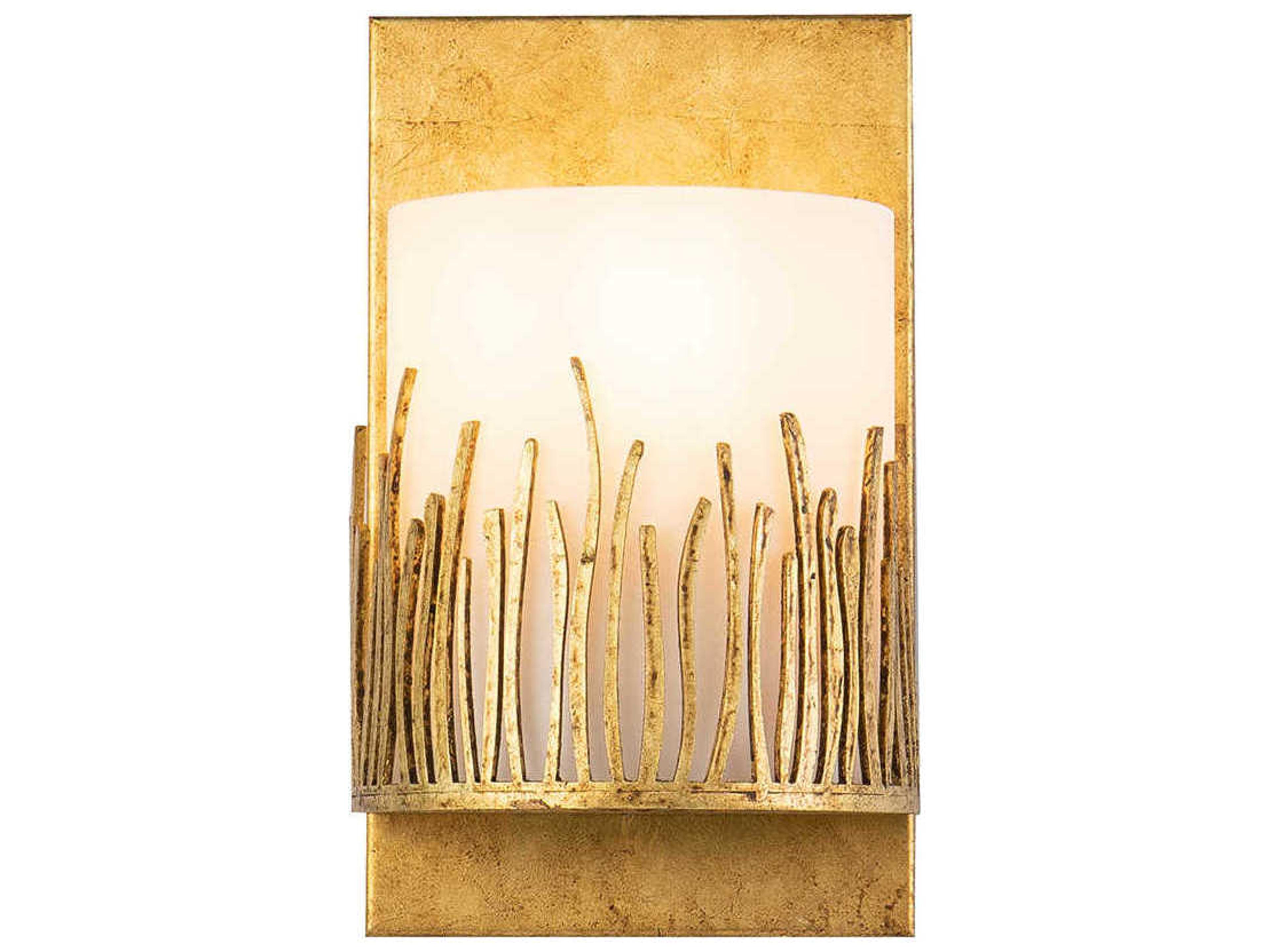Sawgrass 1-Light Gold Glass Wall Sconce