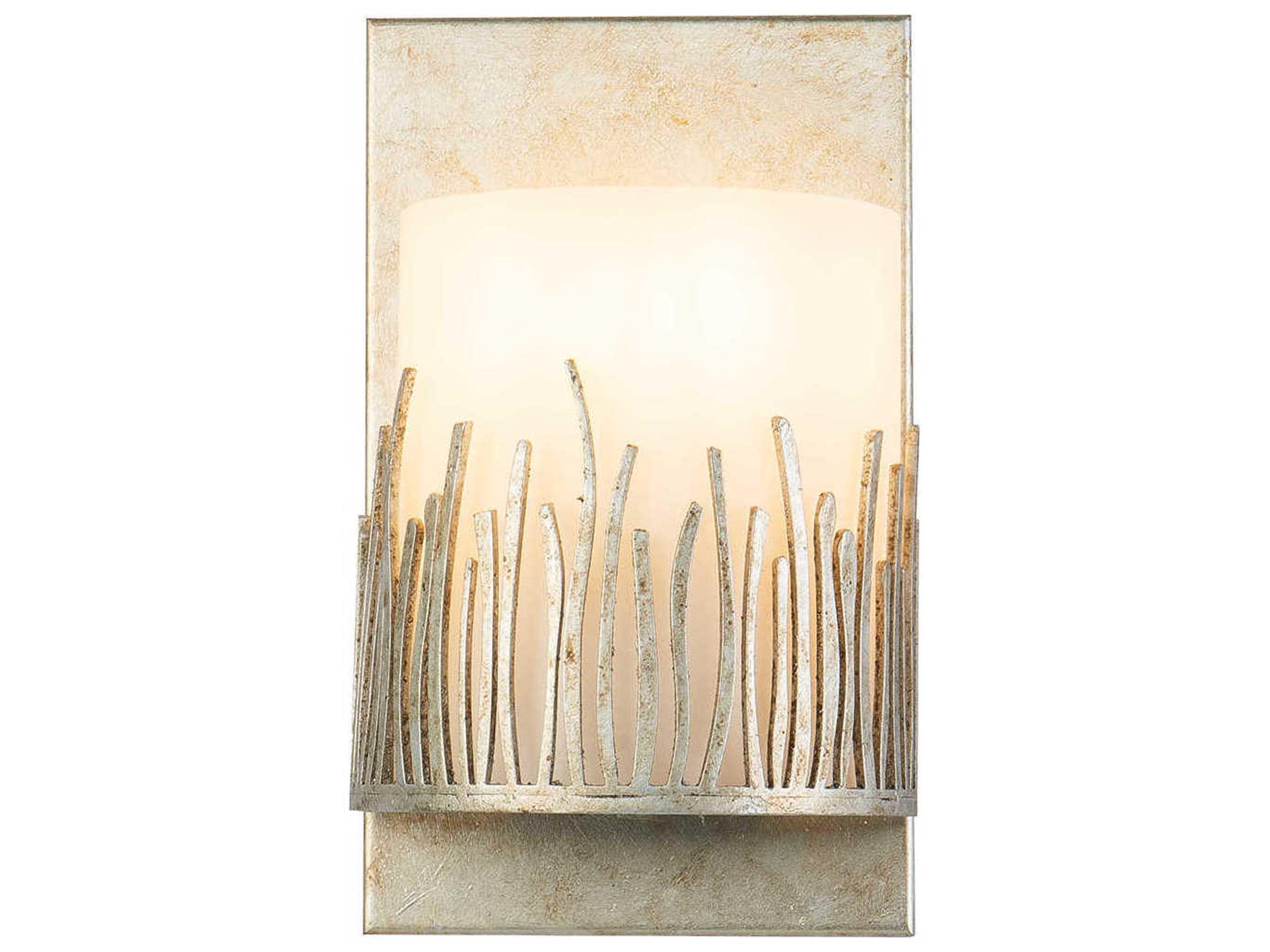 Sawgrass 1-Light Silver Leaf Glass Vanity Light