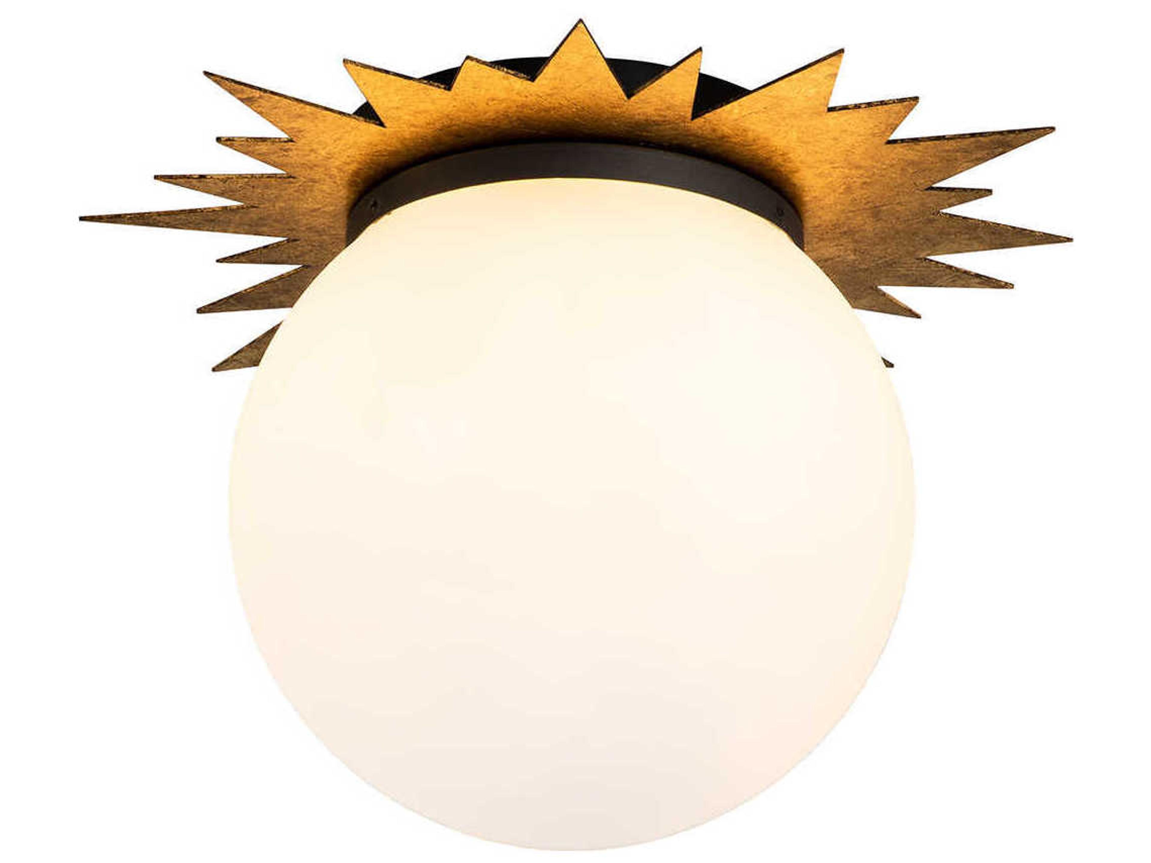 Soleil 3-Light Weathered Zinc Gold Glass LED Globe Round Flush Mount