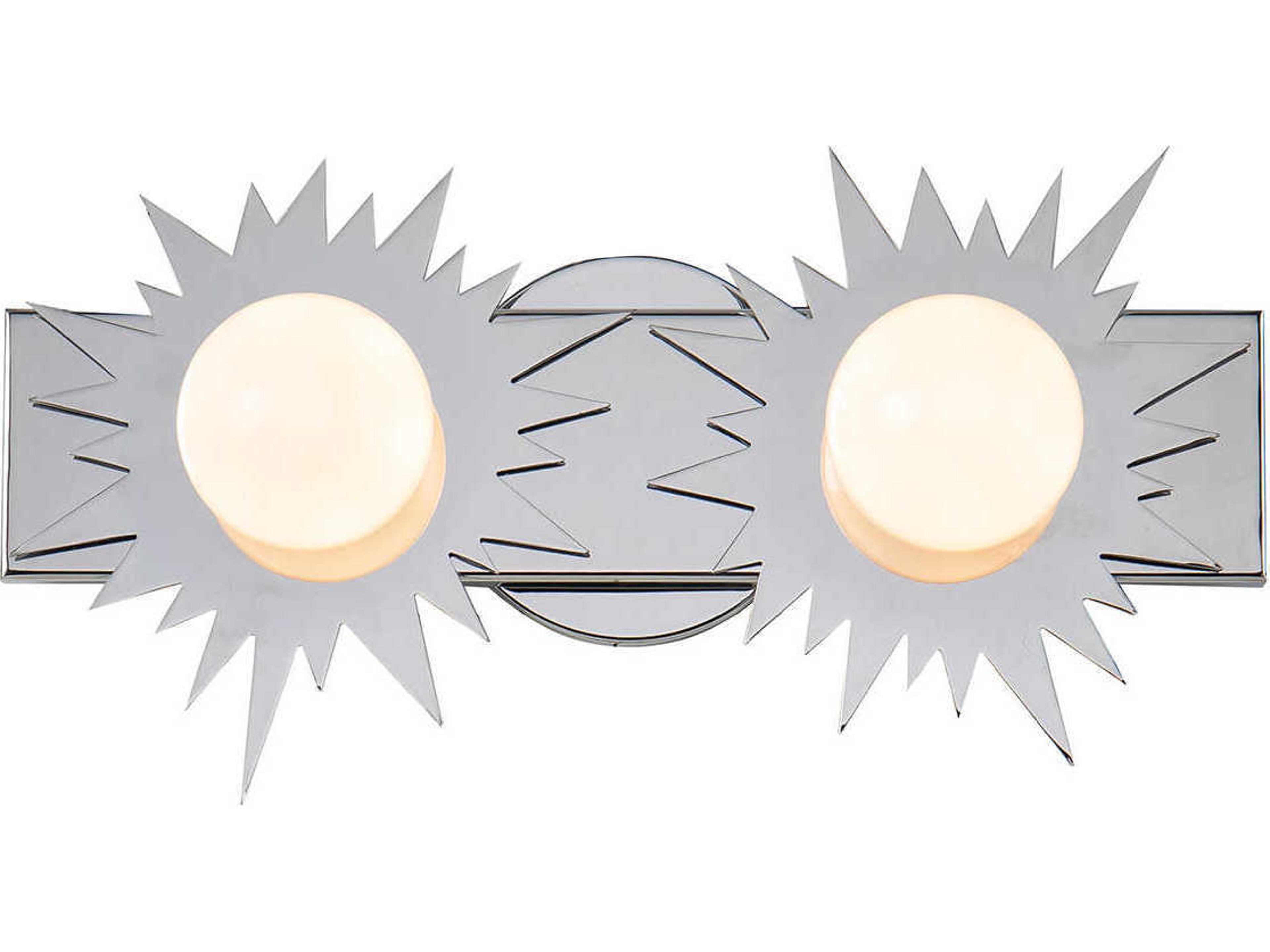 Soleil 2-Light Polished Chrome Glass LED Vanity Light
