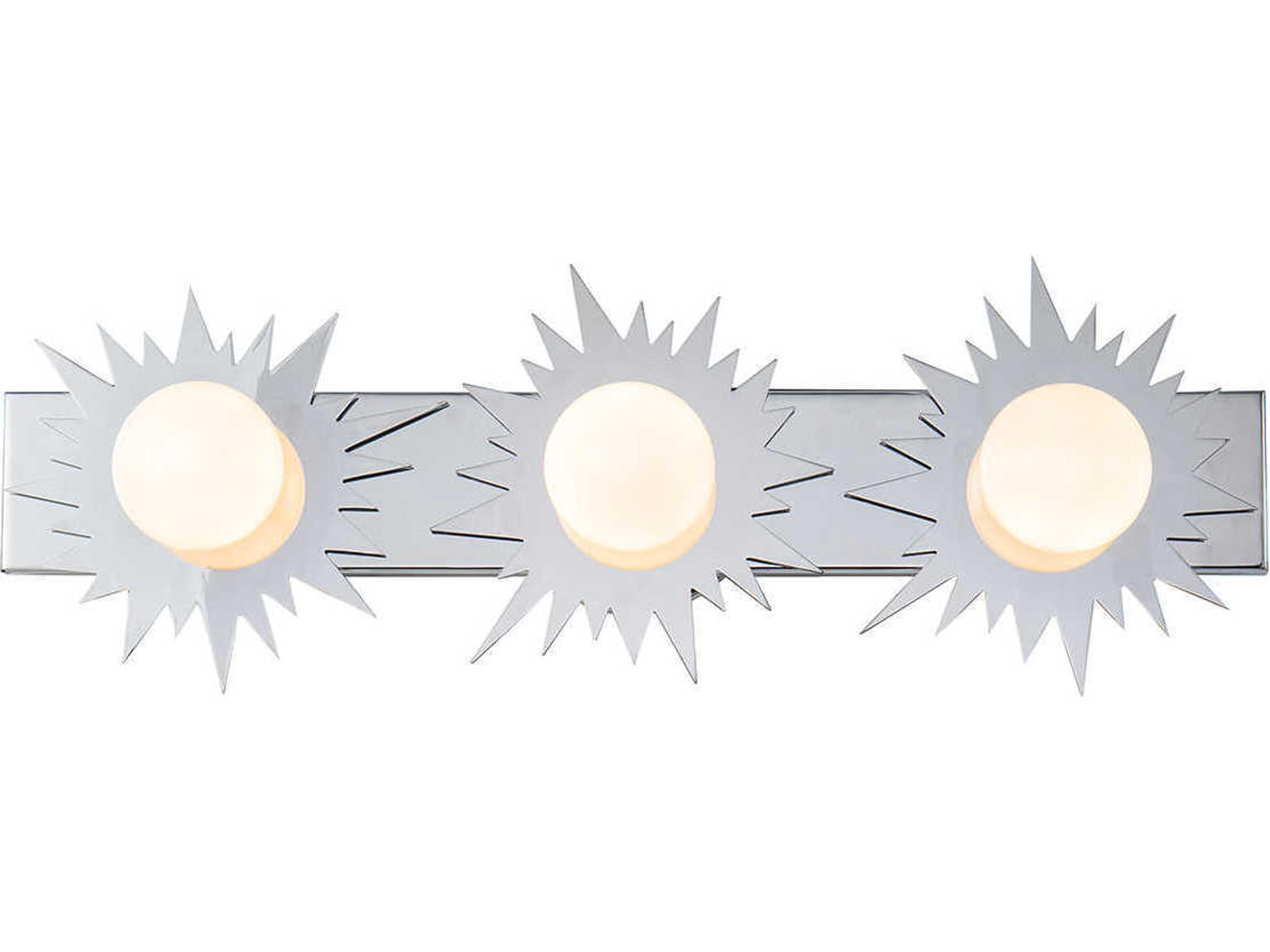 Soleil 3-Light Polished Chrome Glass LED Vanity Light
