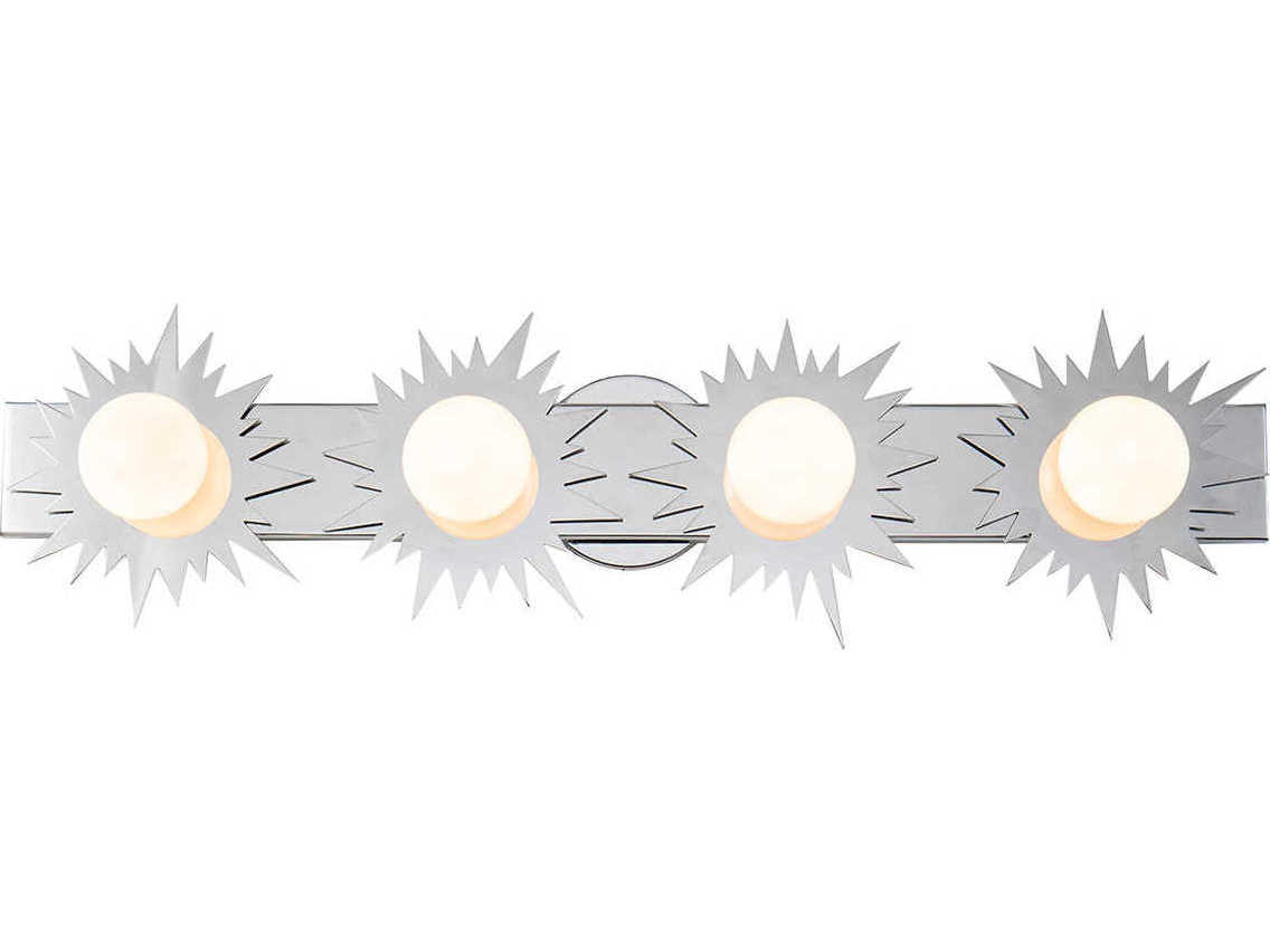 Soleil 4-Light Polished Chrome Glass LED Vanity Light