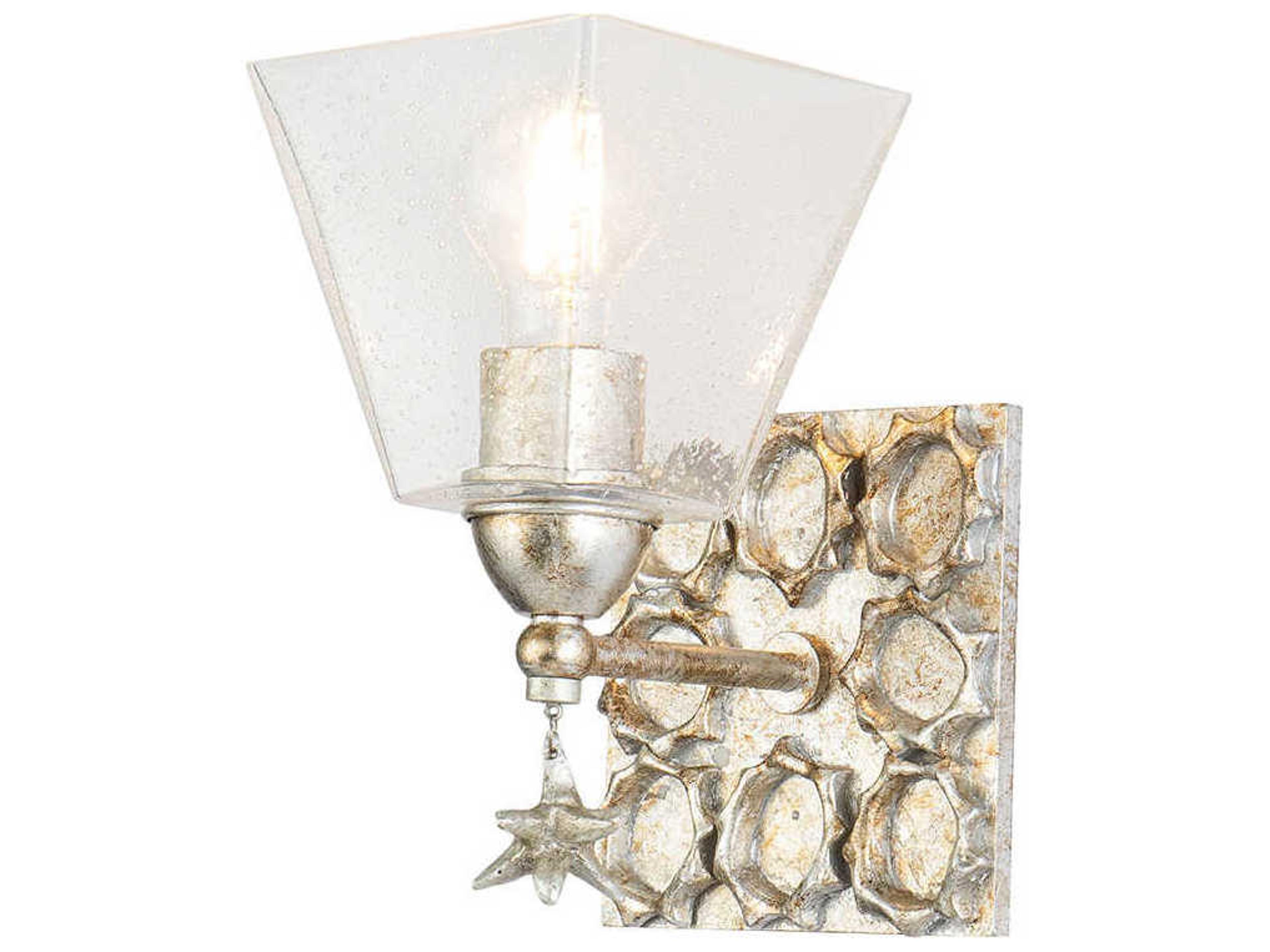 Star 1-Light Silver Leaf Glass Wall Sconce