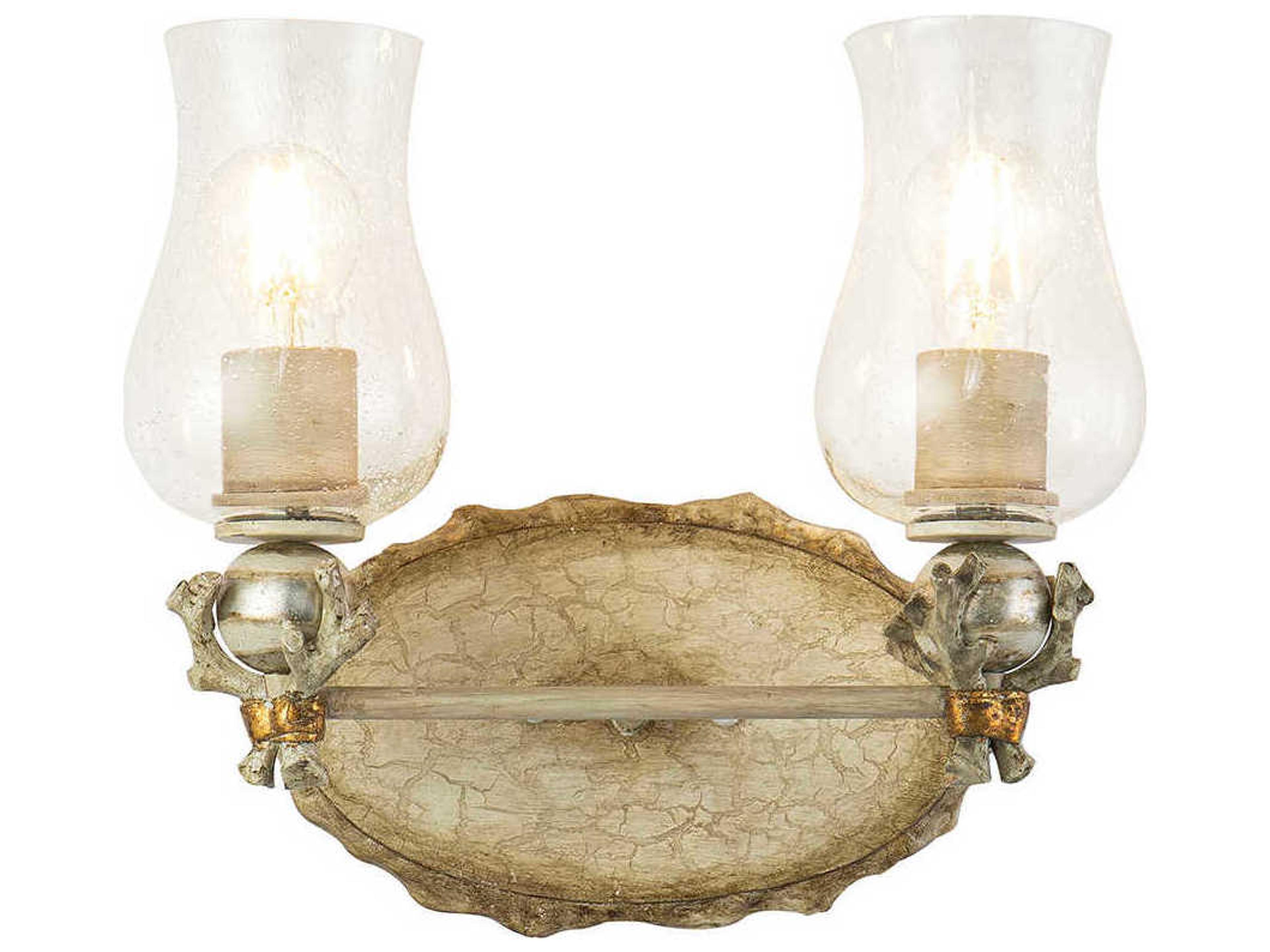 Trellis 2-Light Bone Brown Glass Vanity Light