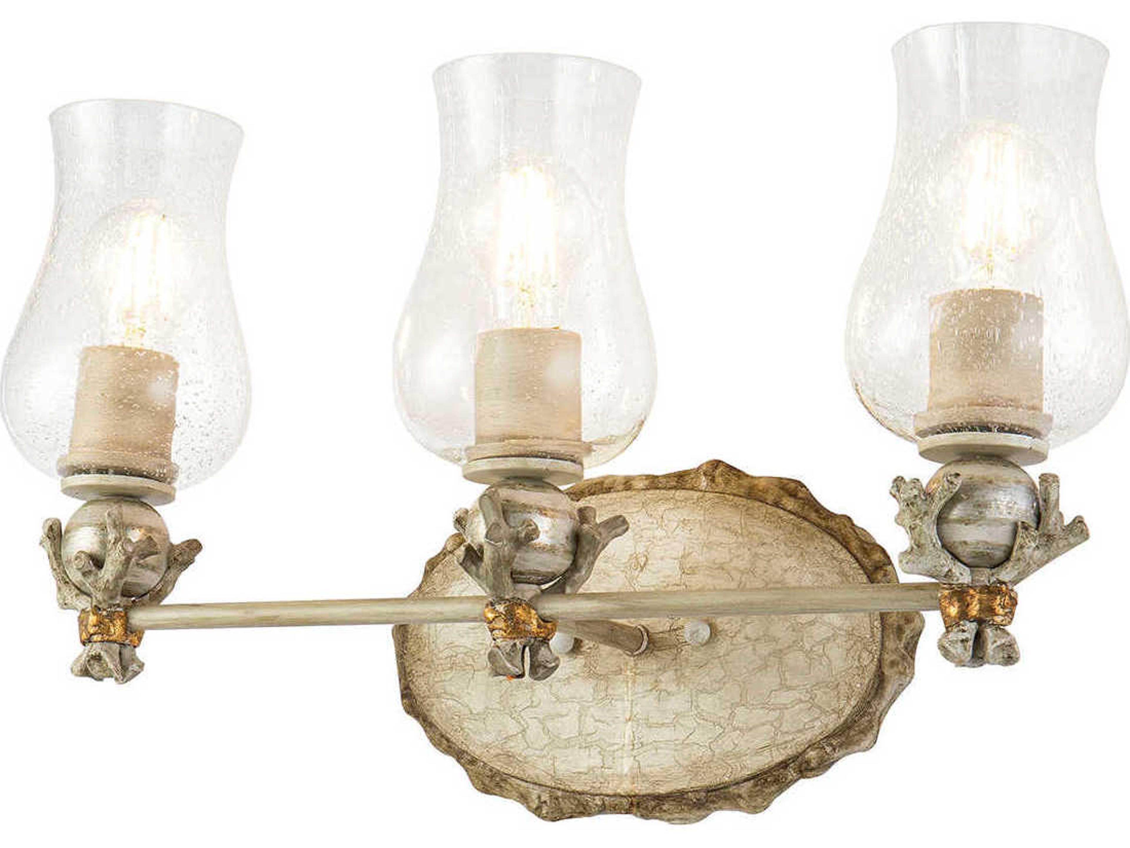 Trellis 3-Light Bone Brown Glass Vanity Light
