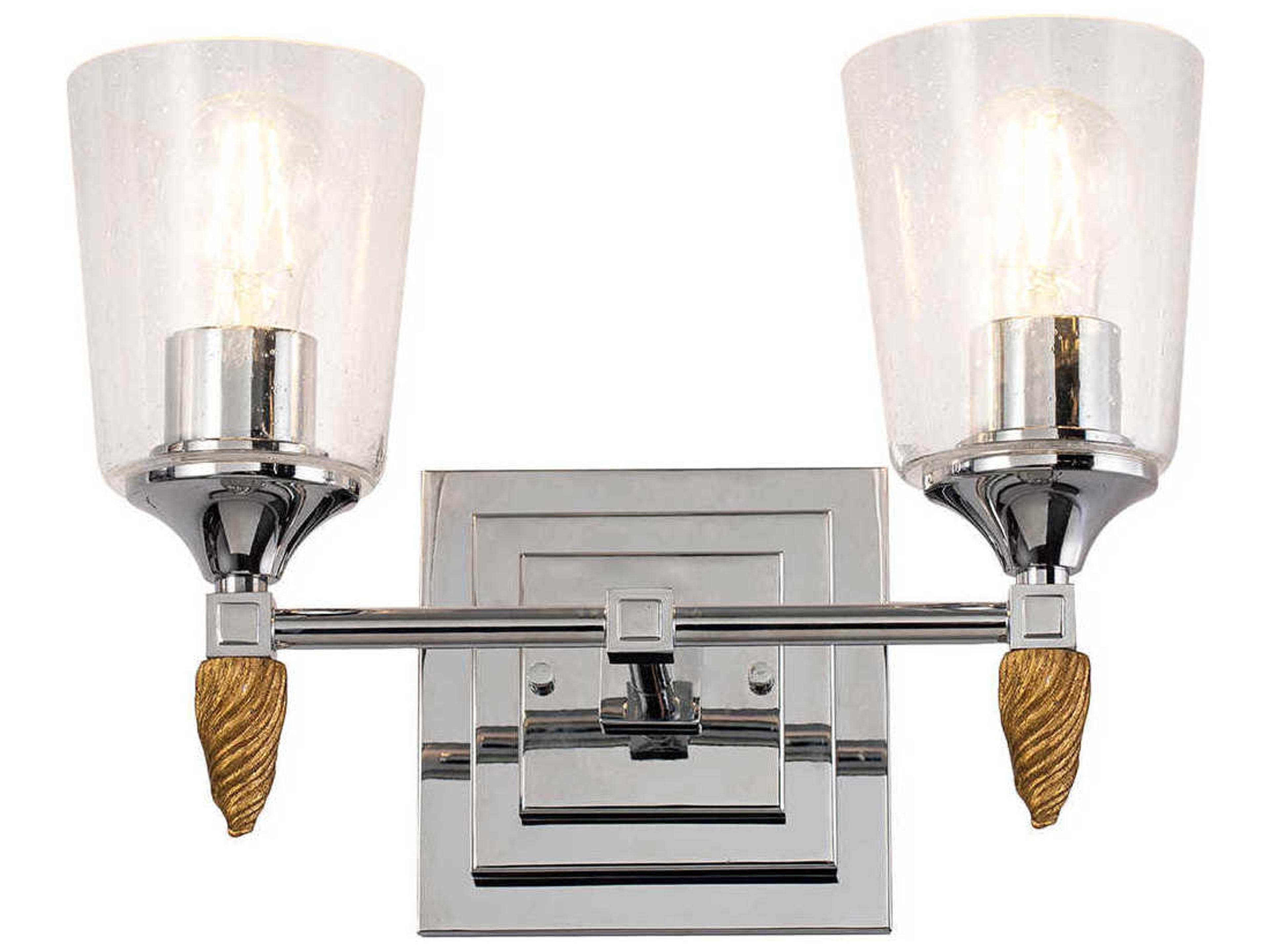 Vetiver 2-Light Polished Chrome Glass Vanity Light