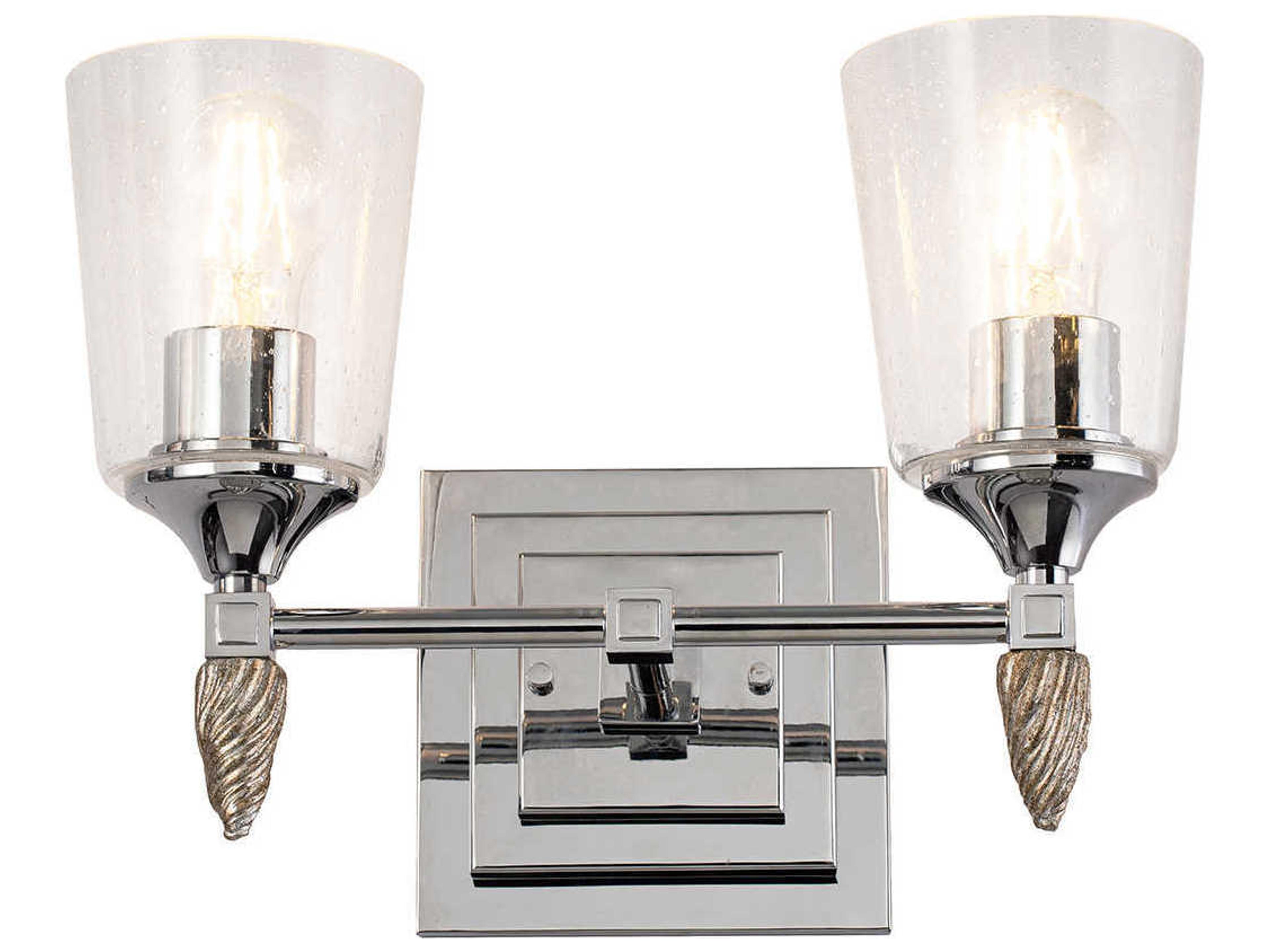 Vetiver 2-Light Polished Chrome Glass Vanity Light