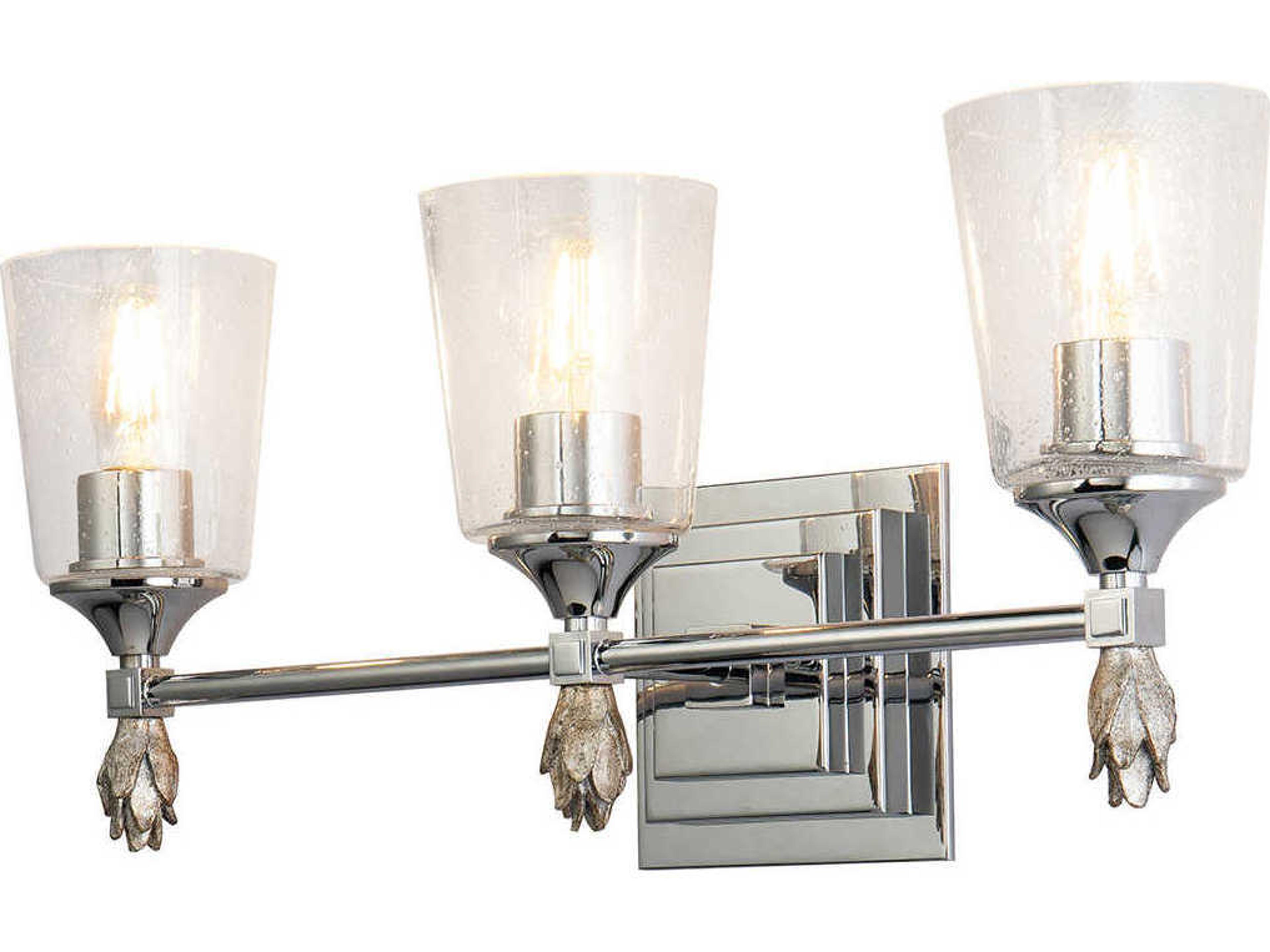 Vetiver 3-Light Polished Chrome Glass Vanity Light