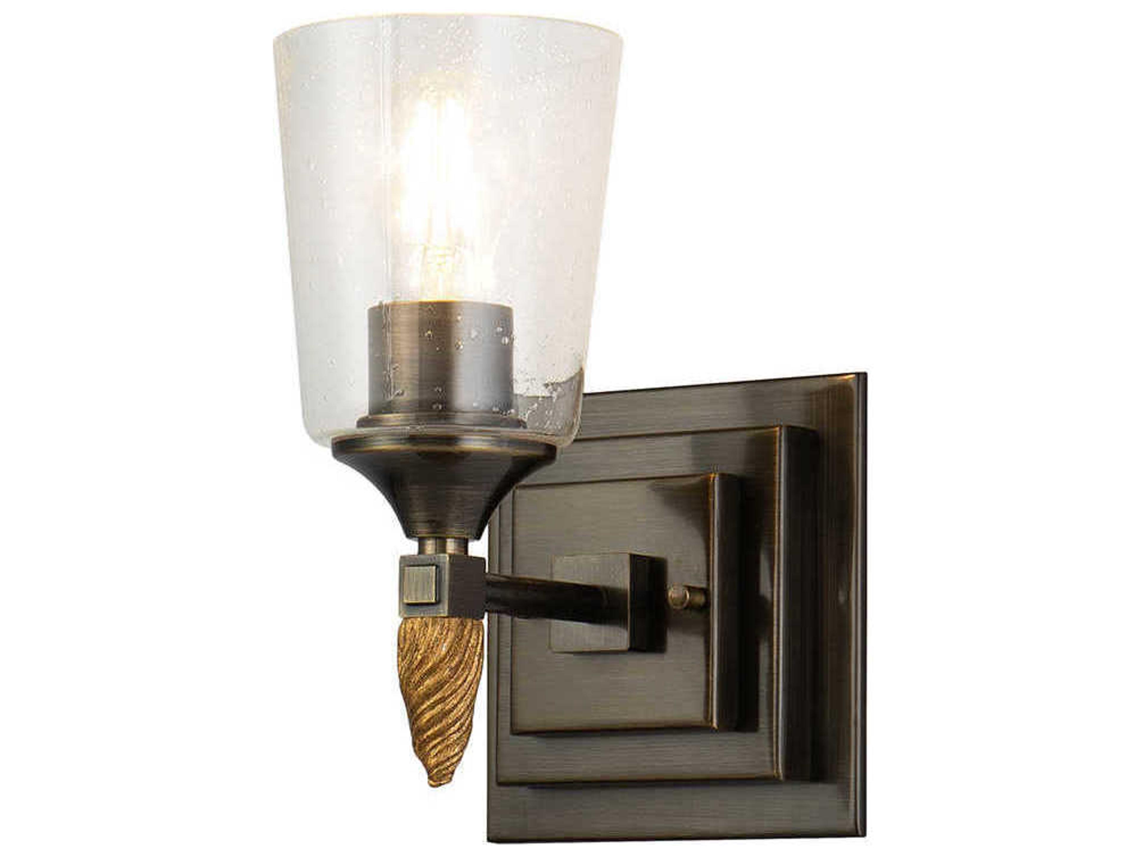 Vetiver 1-Light Dark Bronze Glass Wall Sconce