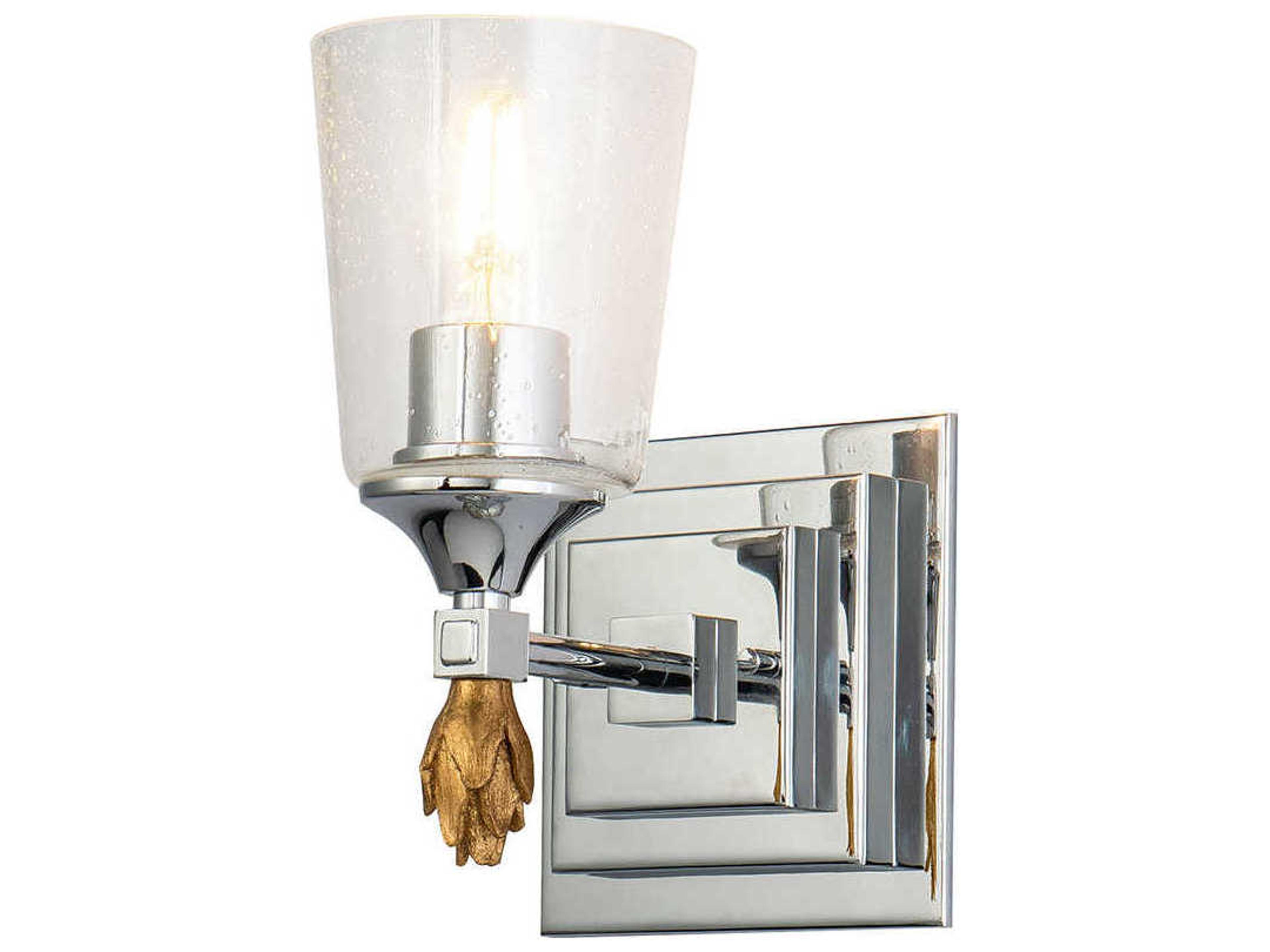 Vetiver 1-Light Polished Chrome Glass Wall Sconce