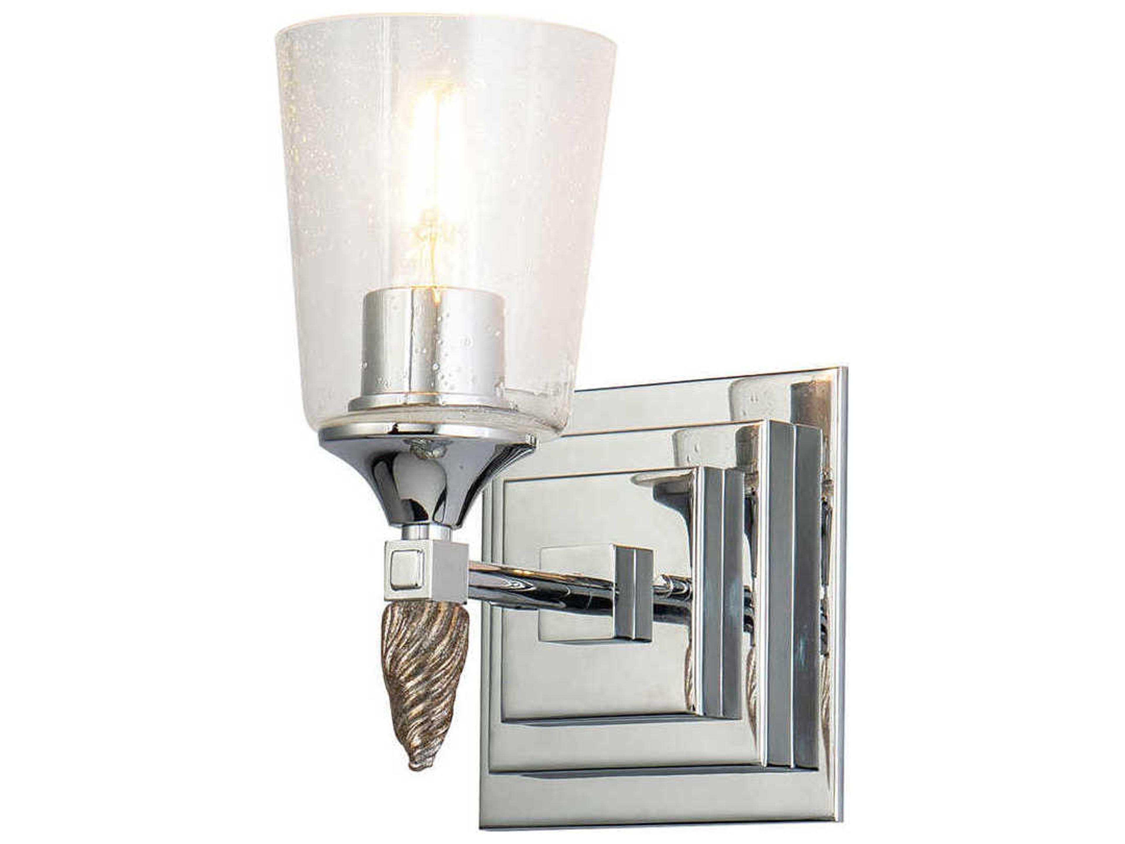 Vetiver 1-Light Polished Chrome Glass Wall Sconce