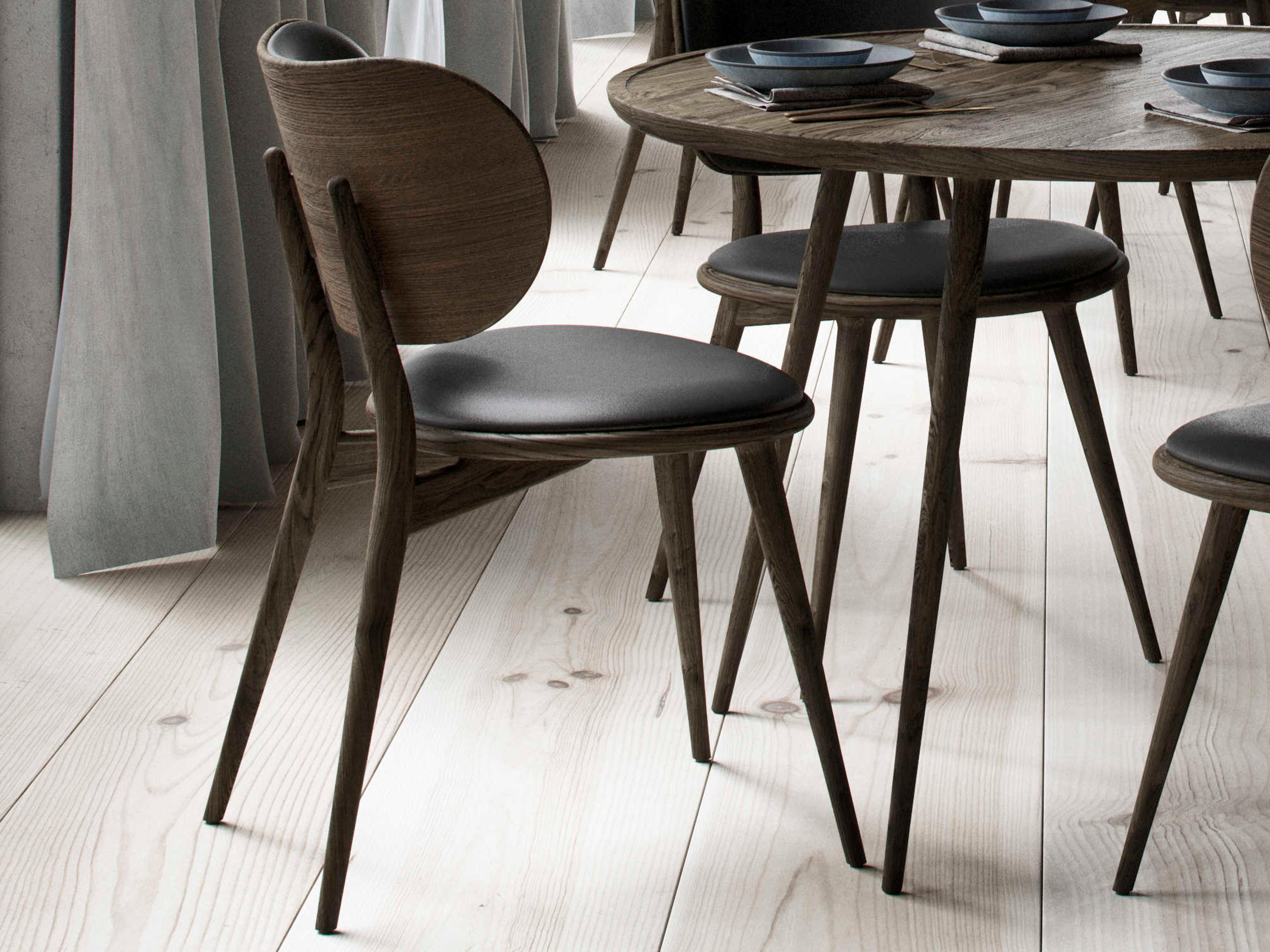 Mater Leather Brown Upholstered Side Dining Chair