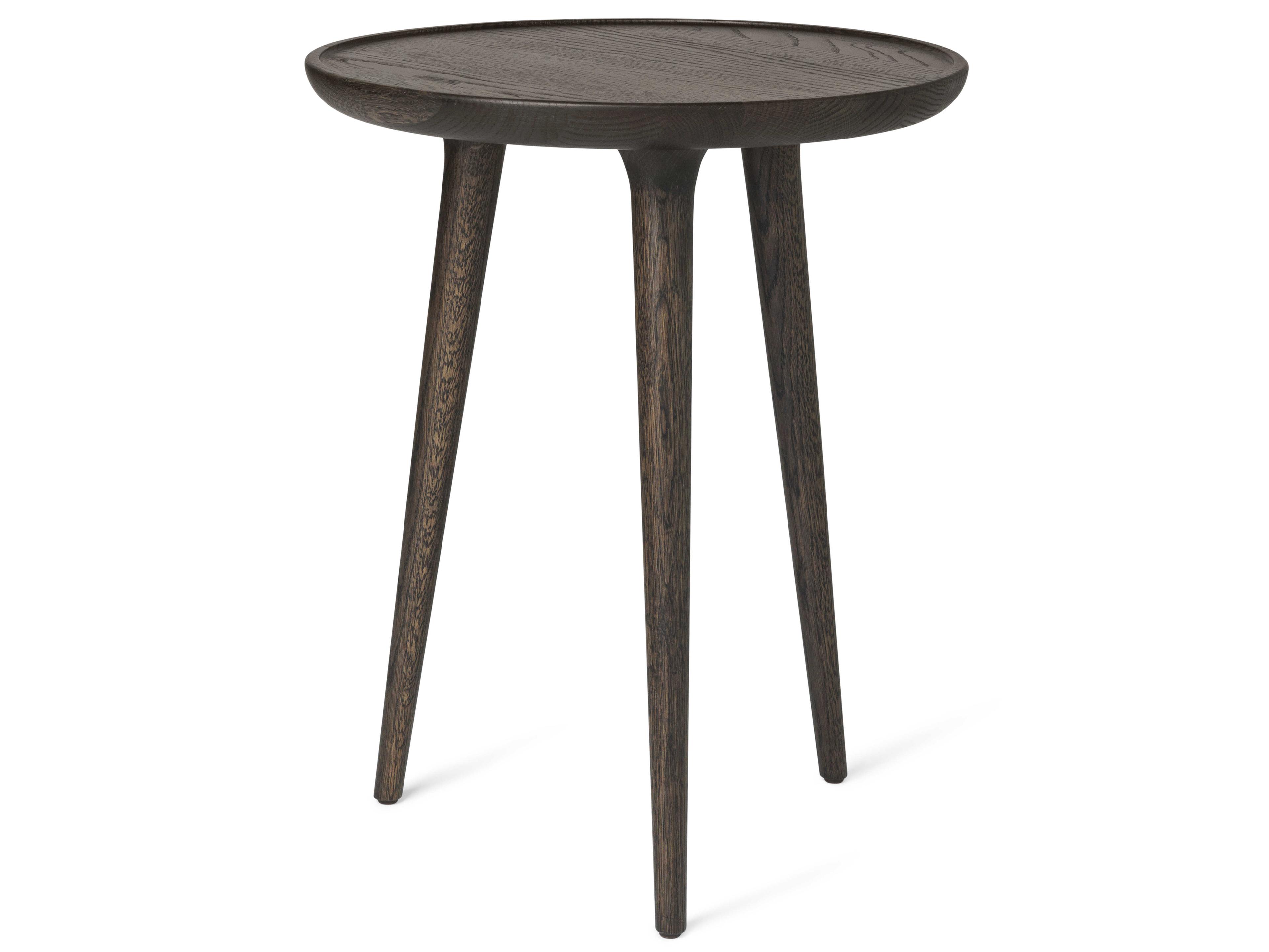 Round Wood Sirka Grey End Table