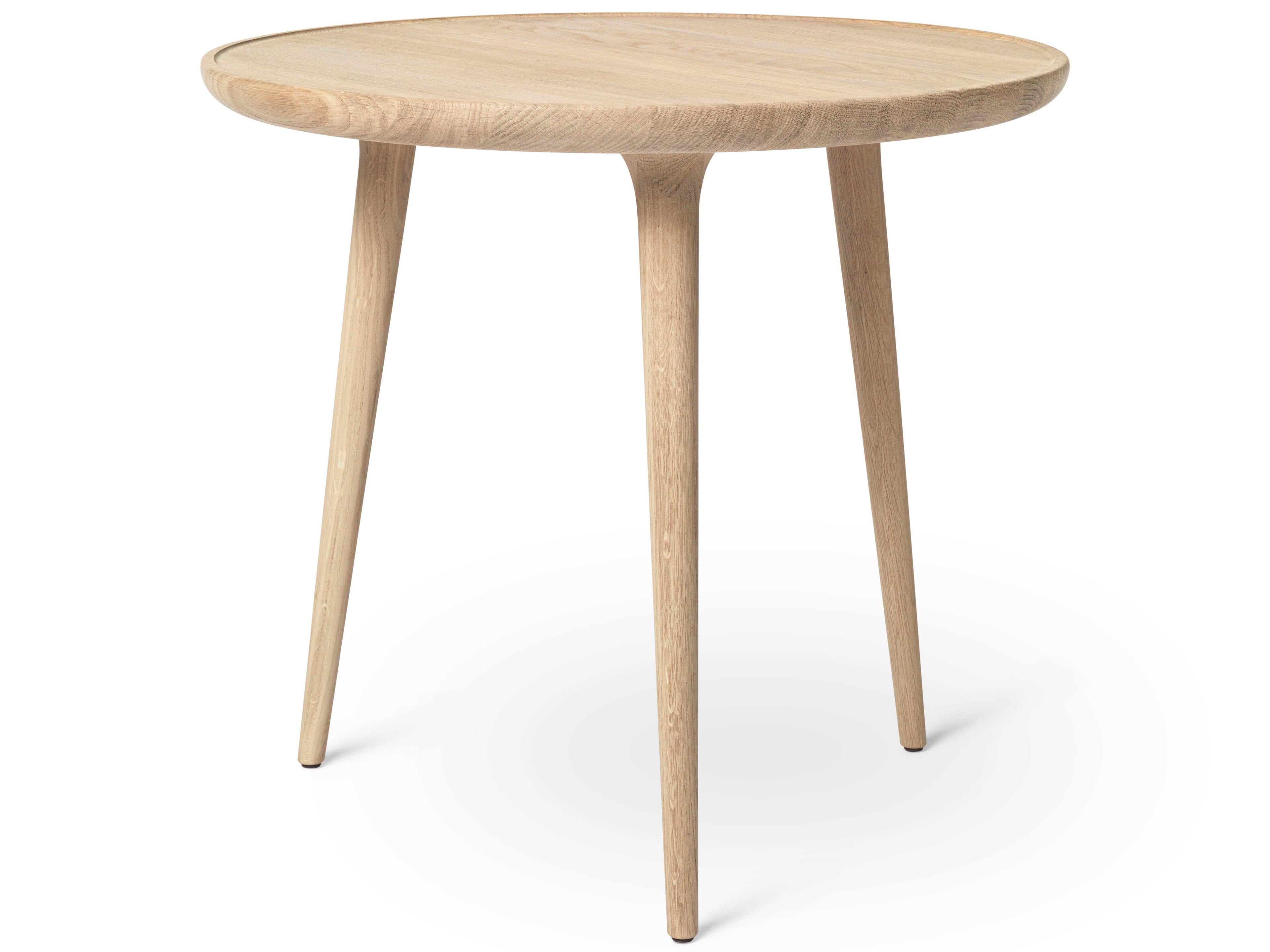 Round Wood Matt Lacquered End Table