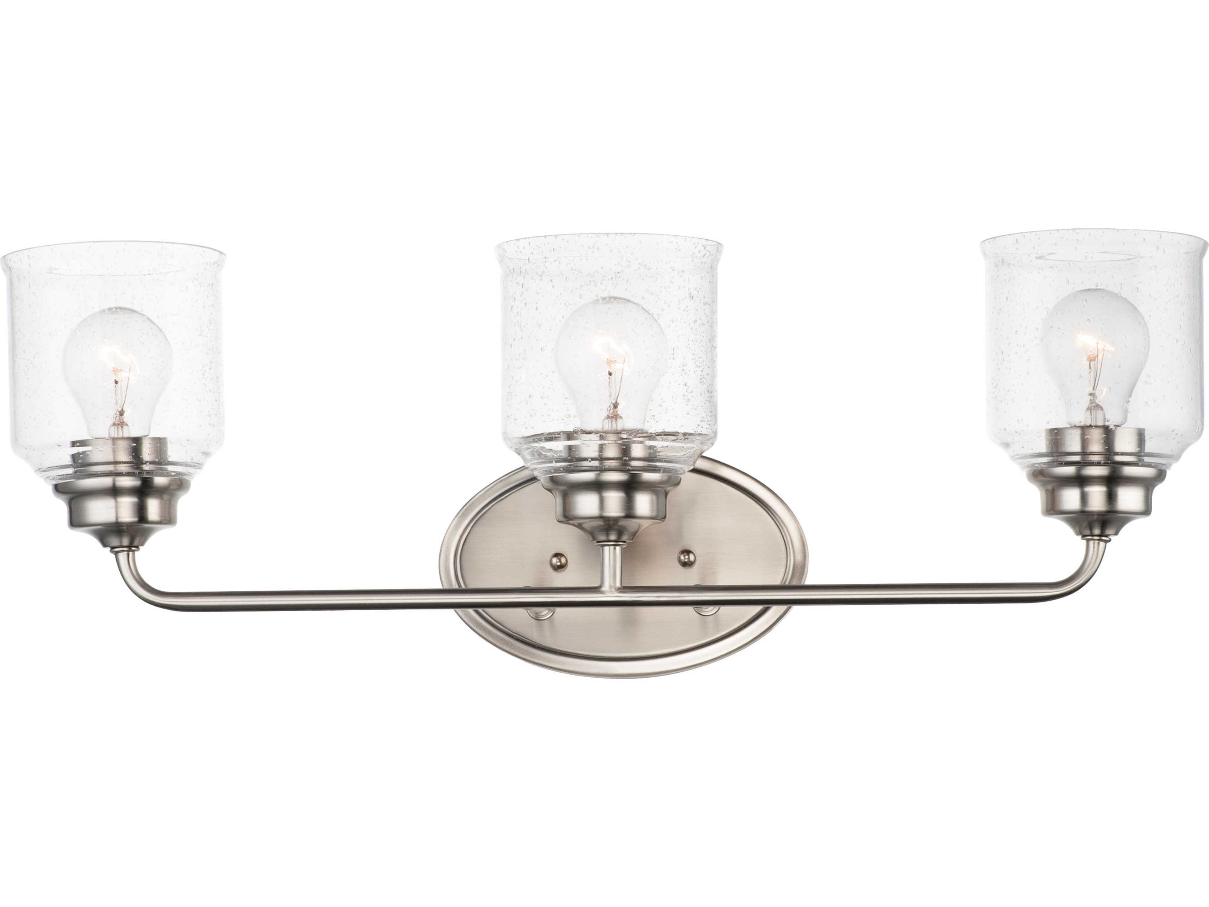 Acadia 3-Light Satin Nickel Glass Vanity Light