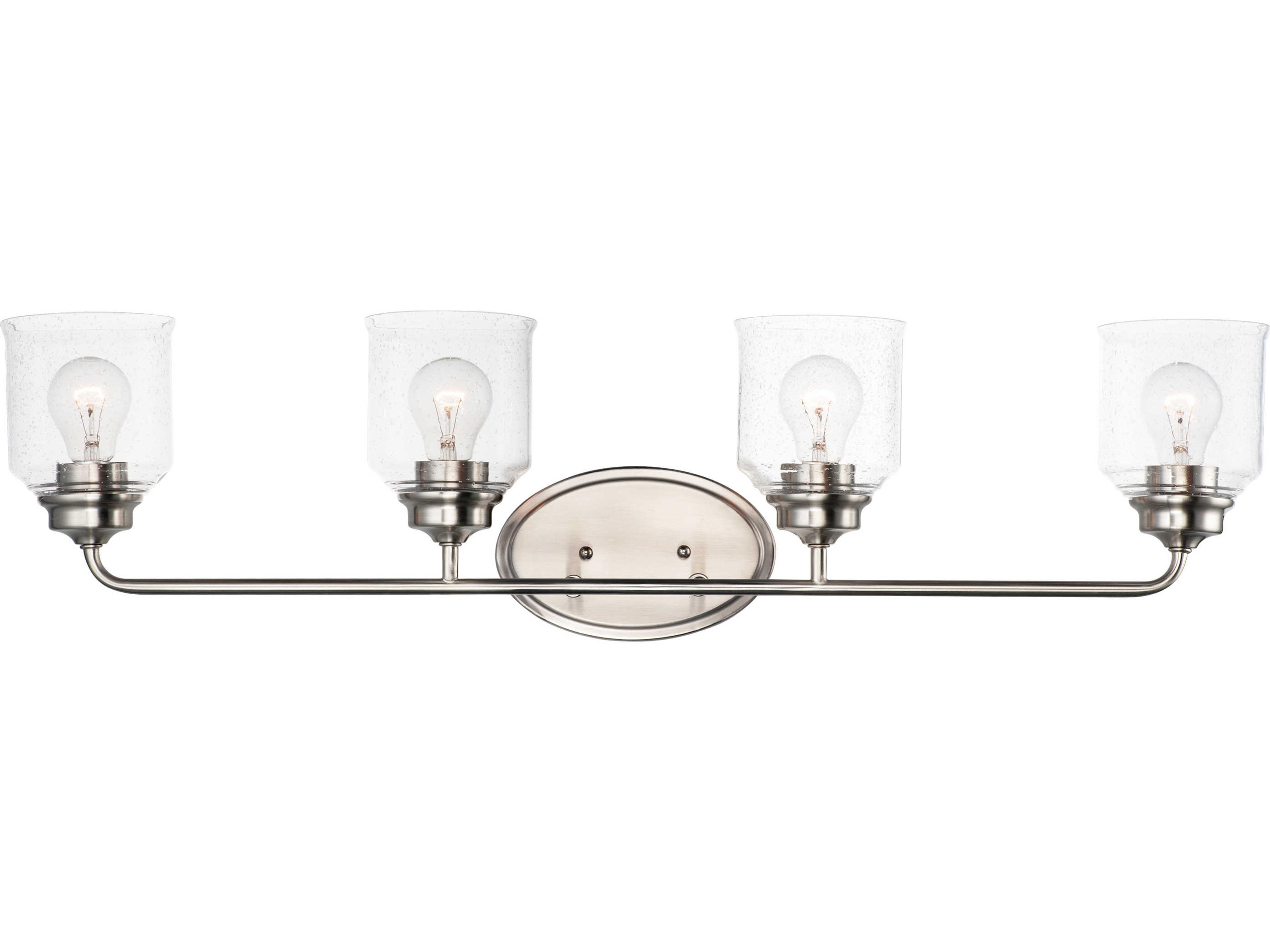 Acadia 4-Light Satin Nickel Glass Vanity Light